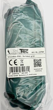 Kabelschutzbox für Aussen IP44, LxØ 21x8cm, mit Wandhalterung, Grün