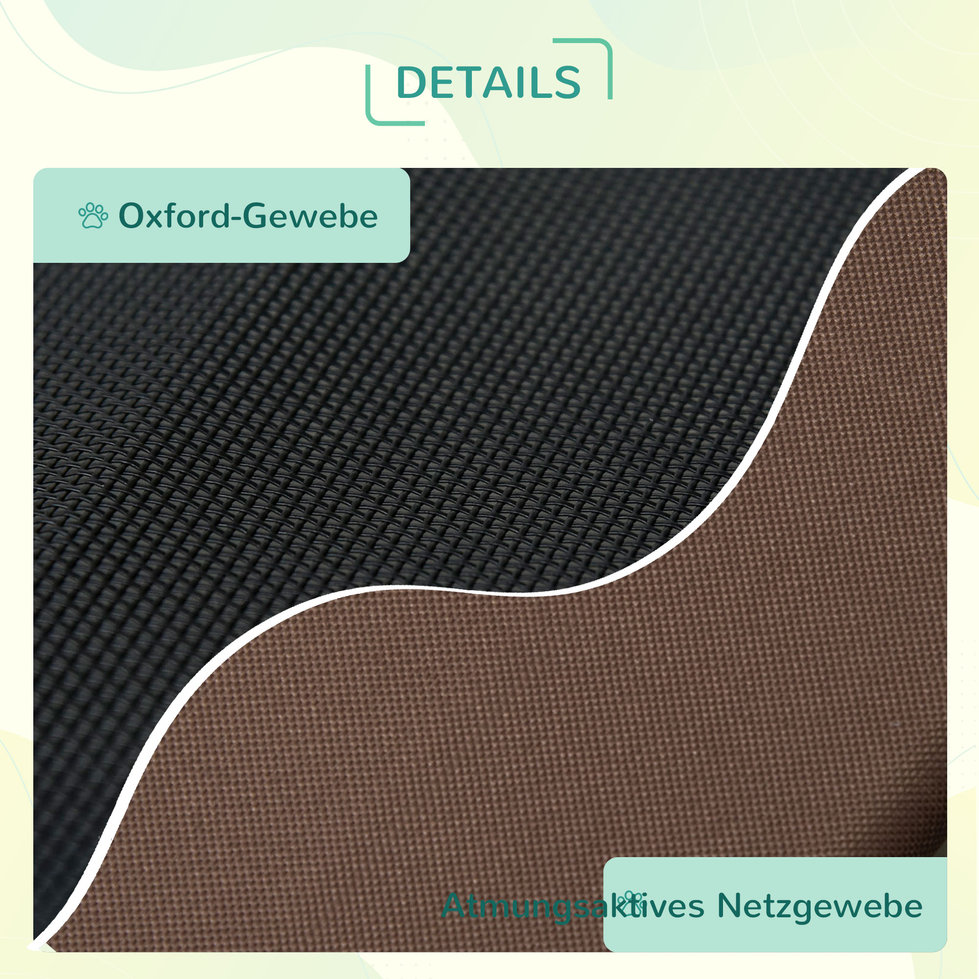 erhöhtes Hundebett mit Baldachin, Haustierbett, Hundeliege outdoor mit Dach, Atmungsaktiv, Taftstoff für Camping Kaffee 92 x 76 x 90 cm