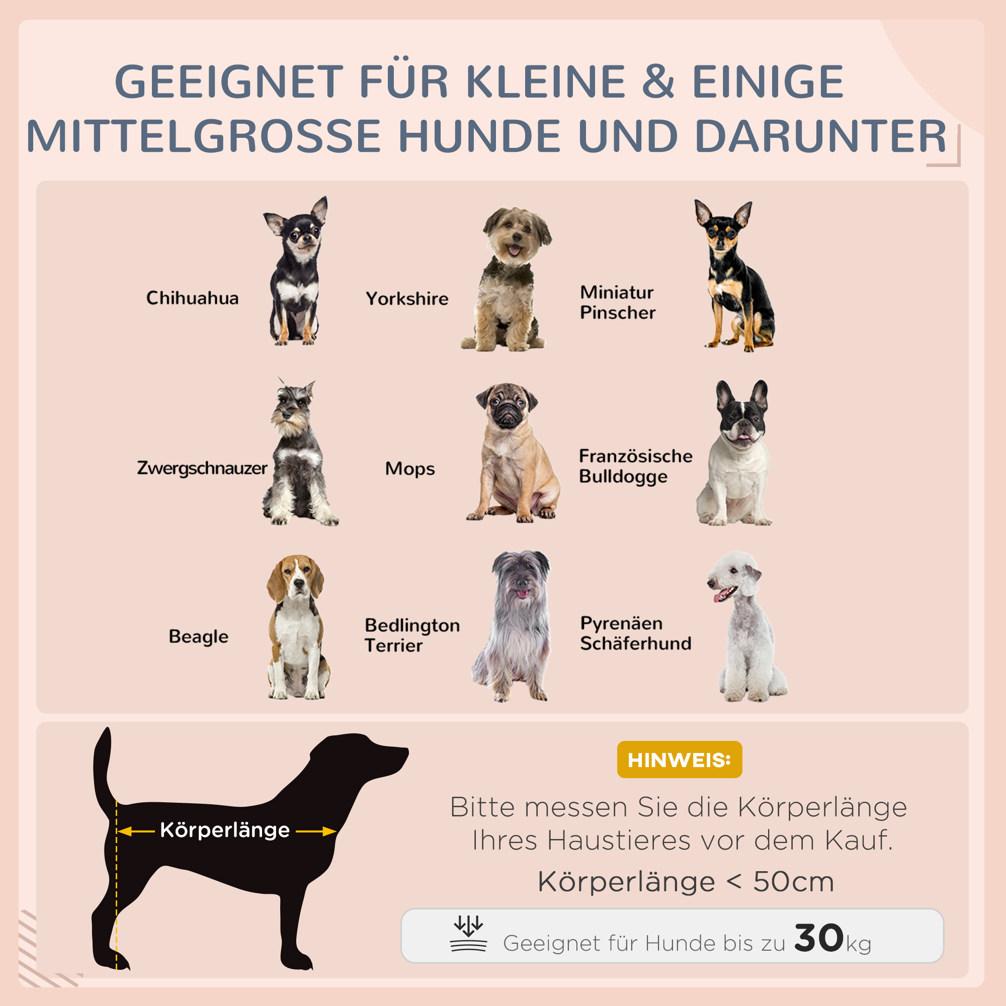 Rattan Hundeliege Outdoor mit Dach, erhöhtes Hundebett für kleine und mittelgroße Hunde, Kühlendes Haustierliege mit Metallrahmen, Kissen für Draußen, 69 x 98 x 70 cm, Kaffee-Braun