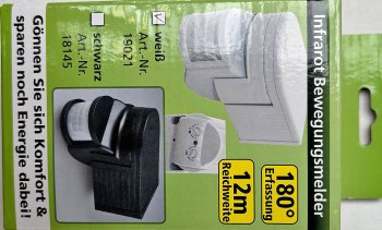 Aufputz Bewegungsmelder "CBM" 180° / IP44, 1-1200W, 3-Draht, weiß