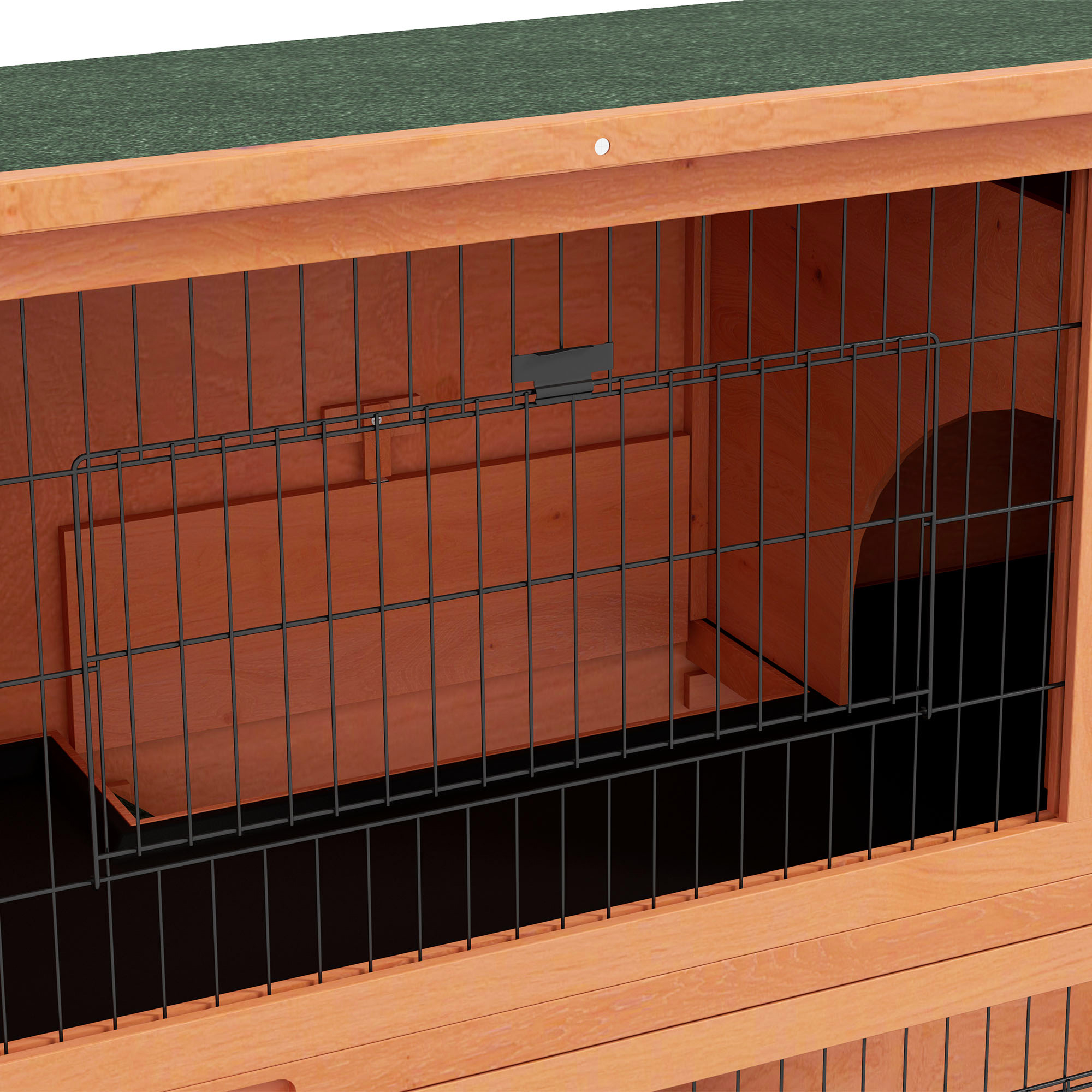 Kleintierstall Kleintierhaus Nagerstall, wetterbeständig, 2 Bodenwannen, 123 x 63 x 112 cm, Orange