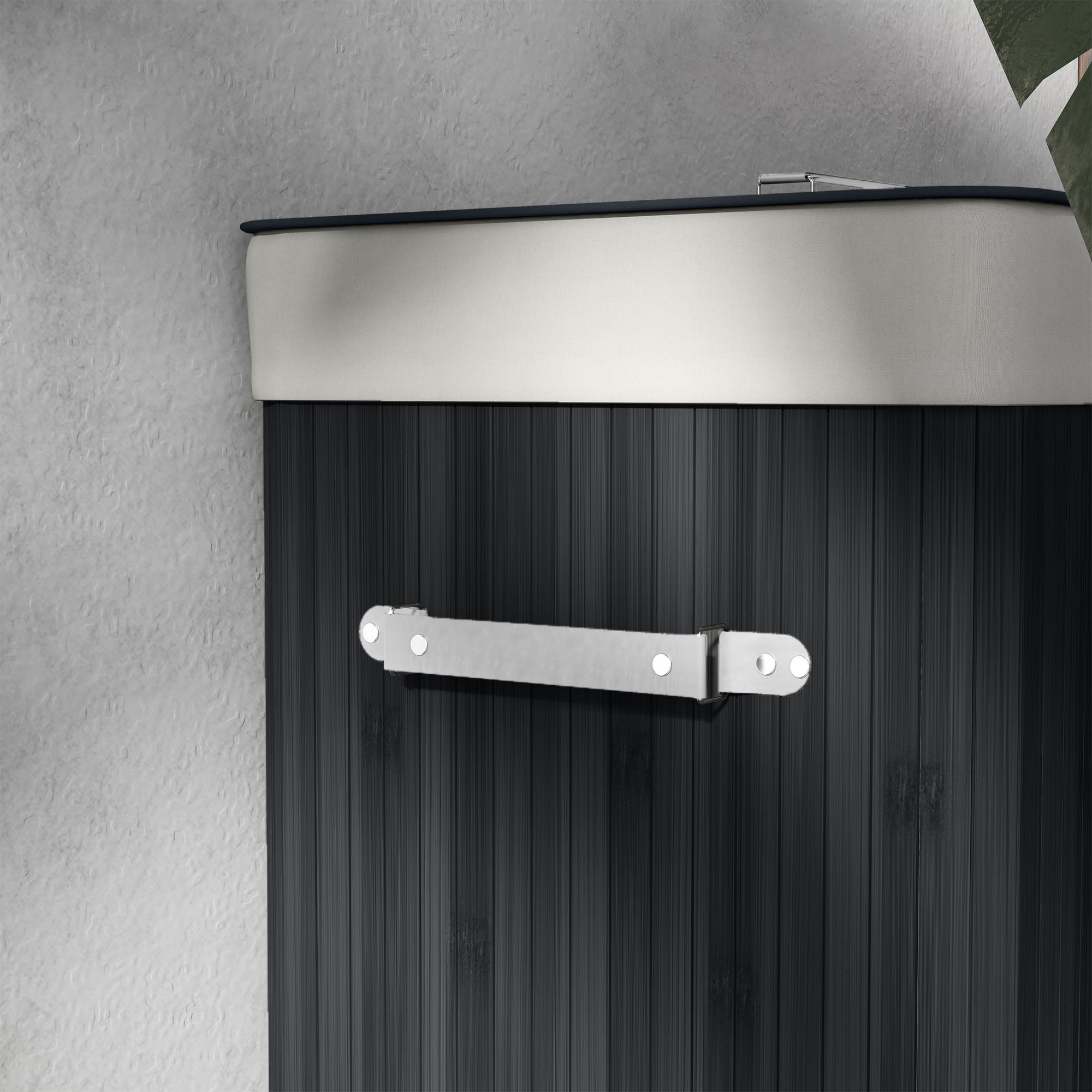 Wäschekorb, Wäschebox, Wäschesammler mit Deckel, Segeltuchsack, Bambus, faltbar, 72L, Schwarz 40 x 30 x 60 cm