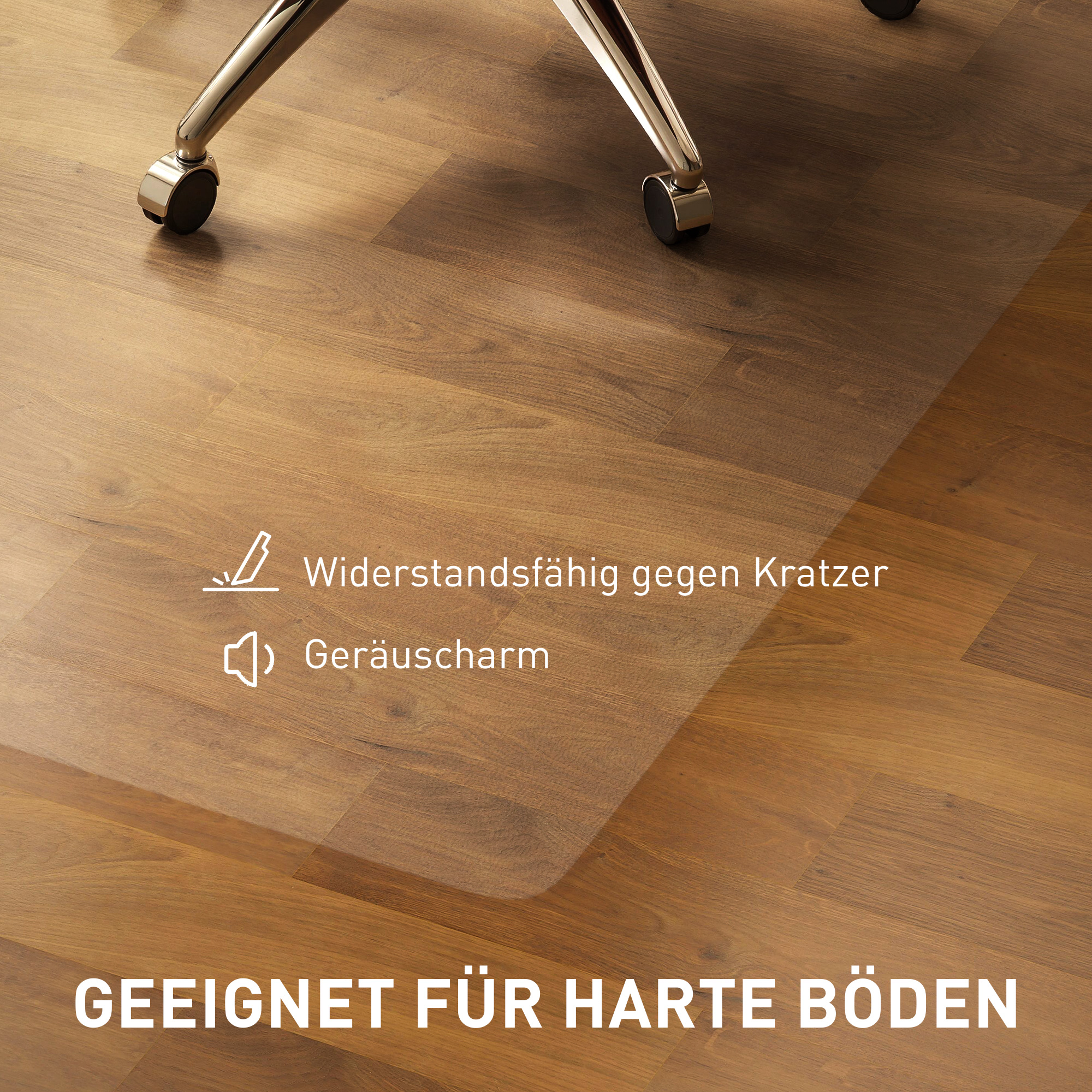 Bodenschutzmatte, rutschfest, 1,5mm dick, 120x120cm, Transparent
