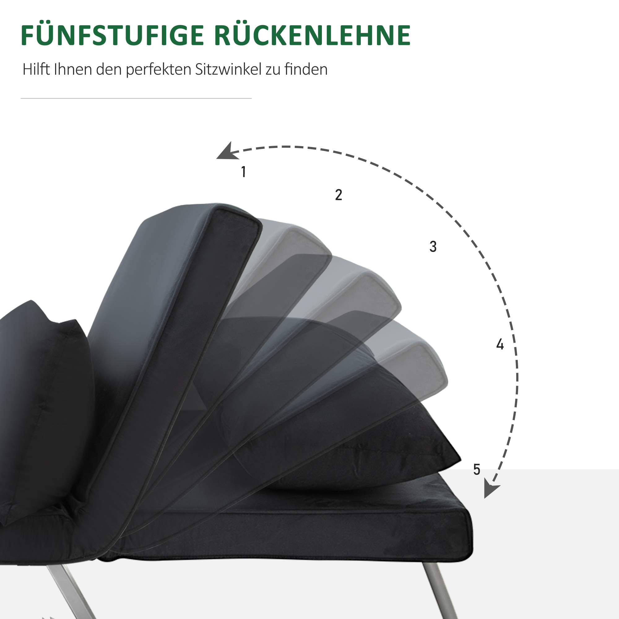 3-in-1 Schlafsofa, Gästebett, Sessel inklusive Kissen, Schwarz