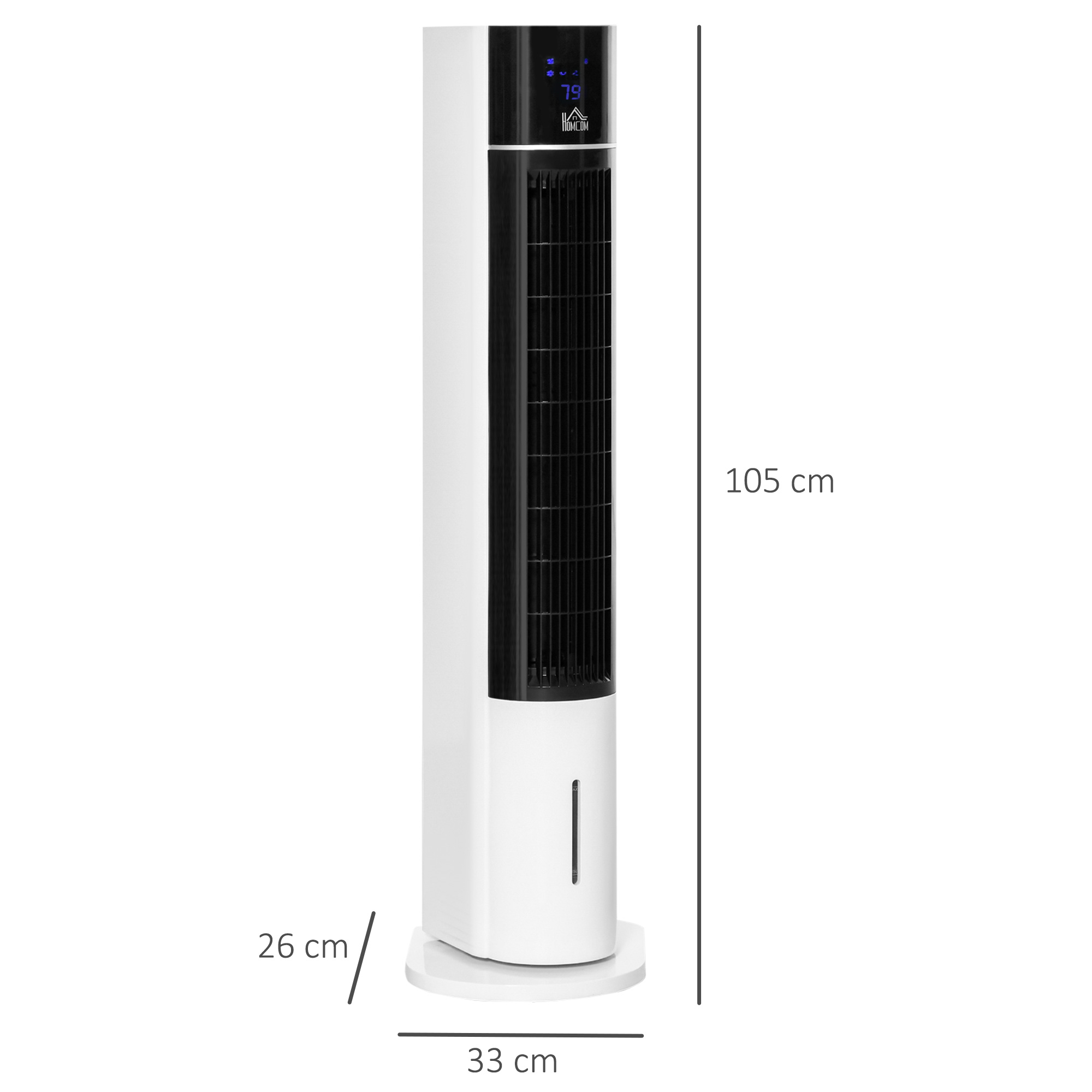Säulenventilator, Klimaanlage in Säulenform, um 52 Grad drehbar, leiser Betrieb, 3 Betriebsmodi, 3 Geschwindigkeiten