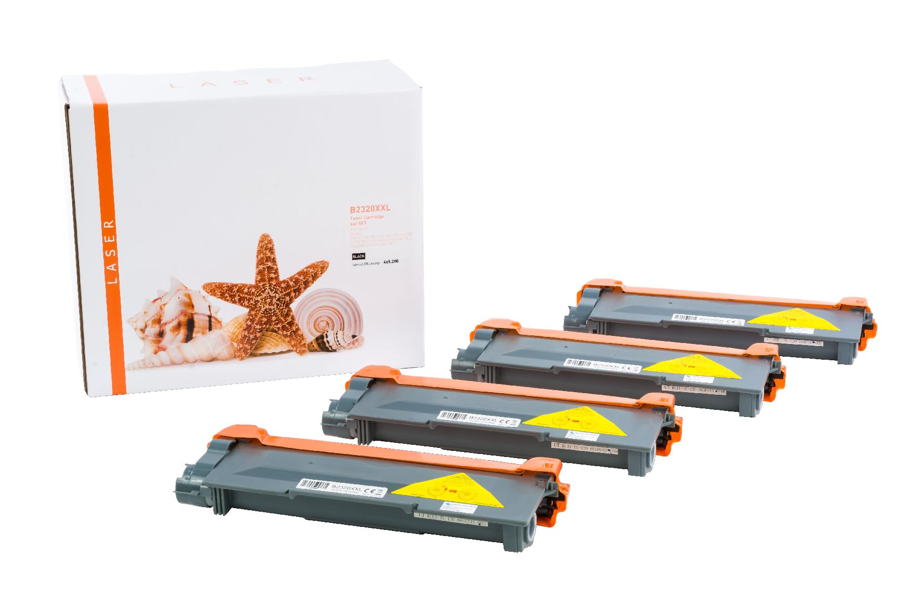 4er Set TN2320XXL alternativ Toner black für Brother / TN2320 / 4x5.200 Seiten