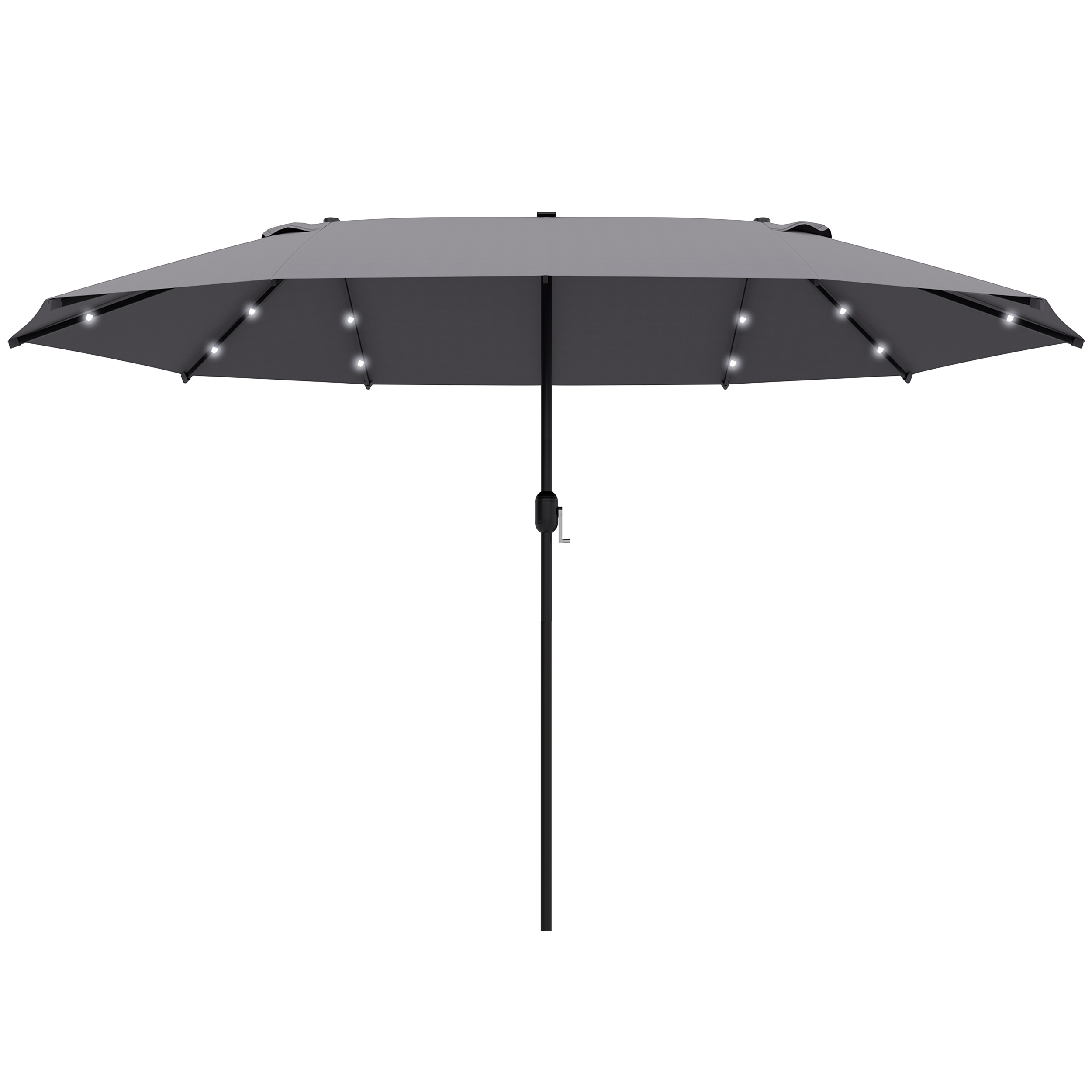 Sonnenschirm Oval Dunkelgrau 440 x 260 cm