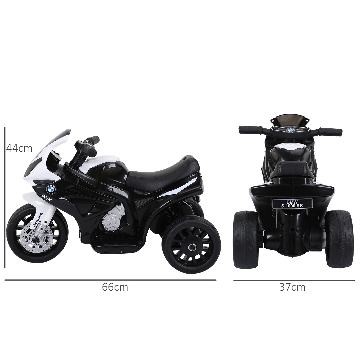 Elektro Kindermotorrad BMW S1000RR Elektromotorrad mit Musik, Scheinwerfer, Kinder Elektro Motorrad für Kinder von 18-36 Monaten Schwarz