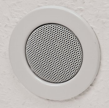 Decken-Einbaulautsprecher "CTE-8W" / Halogen-Look, 8cm Ø, 6cm Einbau, weiß