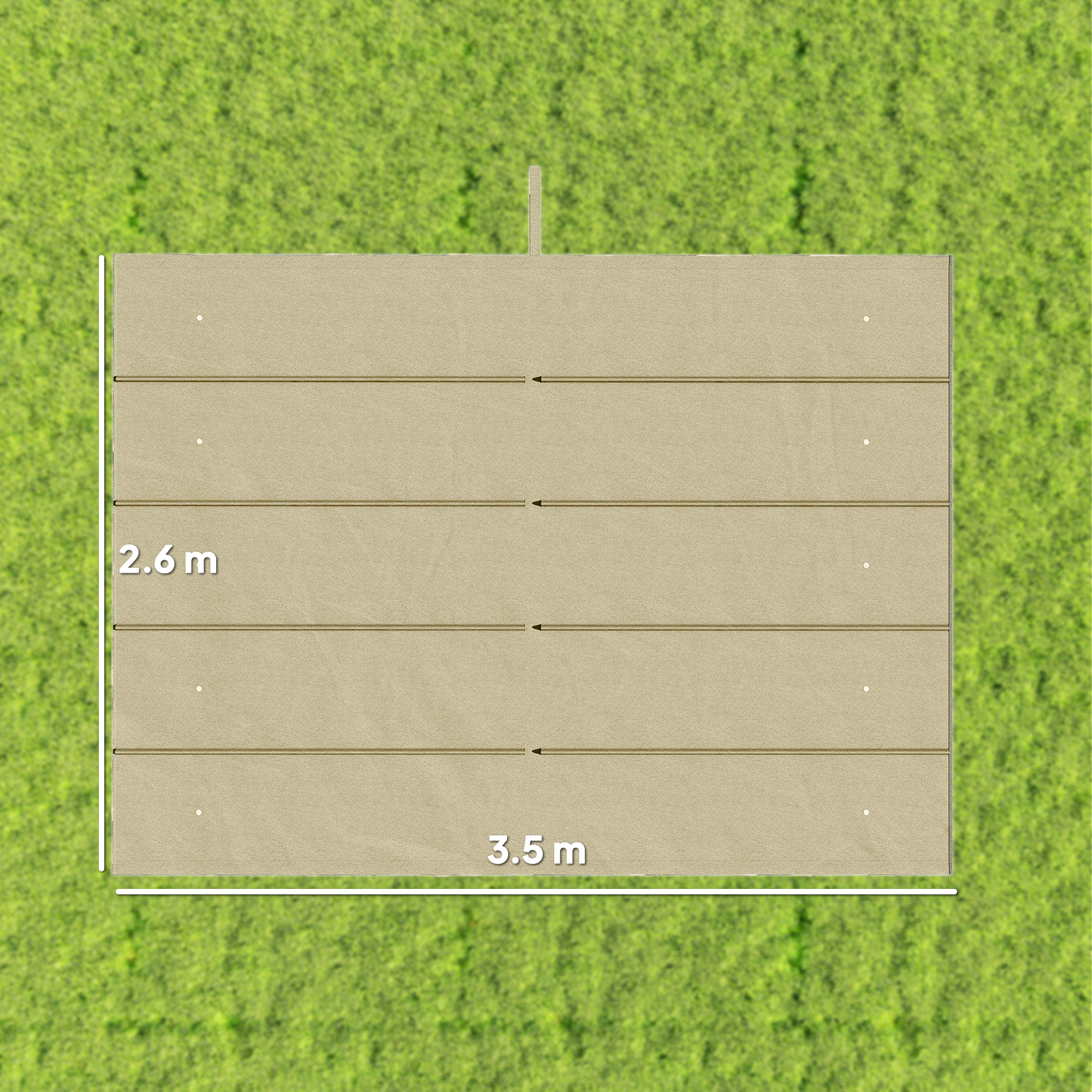 Ersatzdach für 4 x 3 m Pergola, einziehbar, mit Regenabflusslöchern, wetterfest, Polyester, 350 x 260 cm Beige