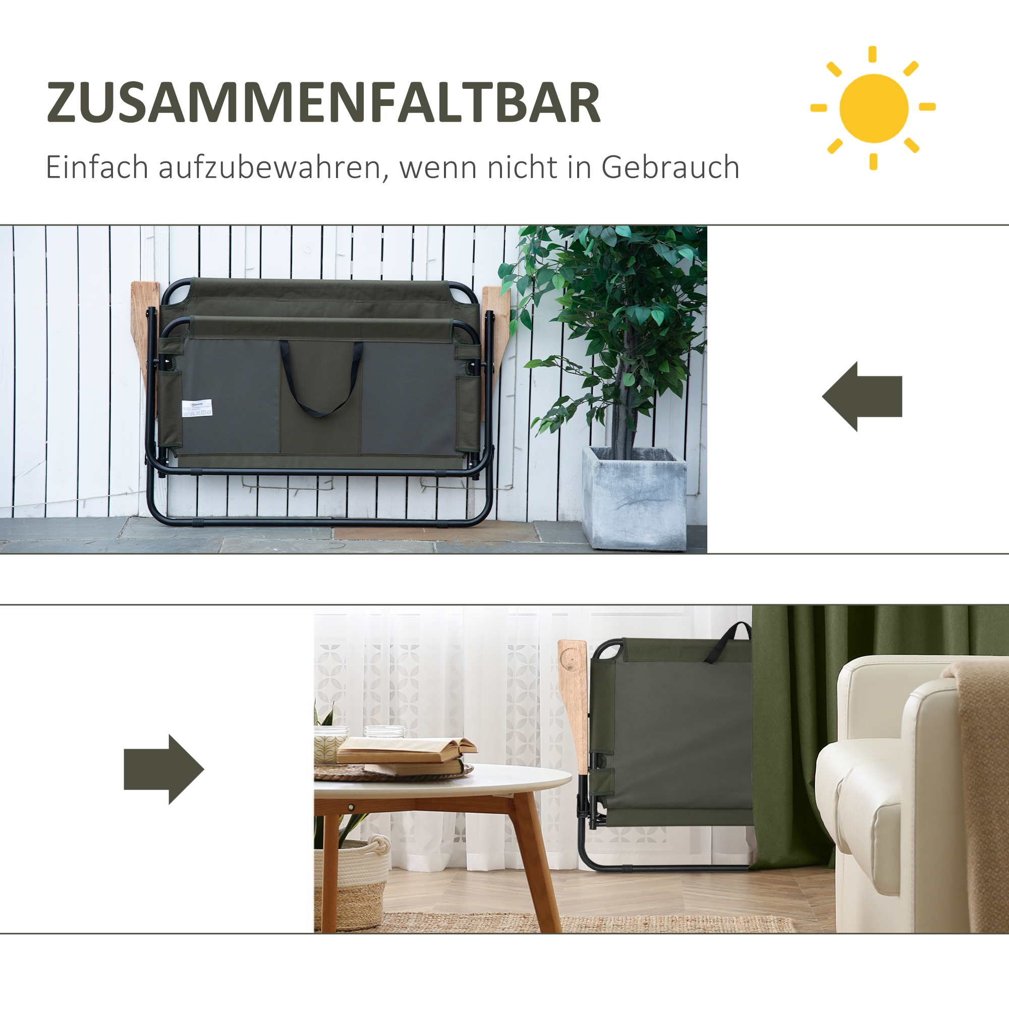 Faltstuhl 2-Sitzer faltbar Campingstuhl mit Armlehnen Getränkehalter Outdoor Klappstuhl bis 160 kg belastbar robust Angelstuhl Gartenstuhl für Garten Camping Strand