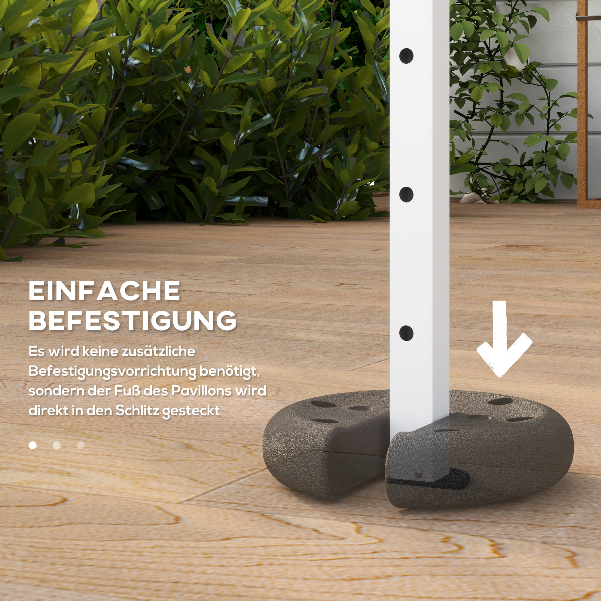 4 x 2,2 kg Gewichte für Pavillon, Bierzelt, stapelbar, Zementkern, Ø 20 x 4,5 cm, Schwarz