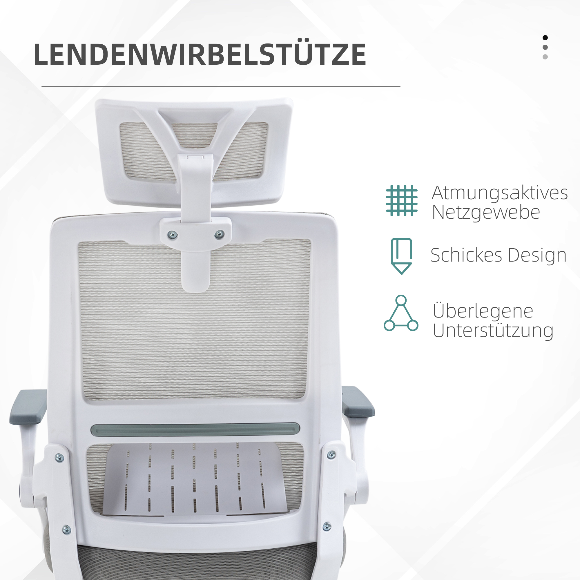 Bürostuhl Schreibtischstuhl Office-Stuhl, höhenverstellbar, 1 Kopfstütze, 58 x 61 x 119 cm. Schwarz