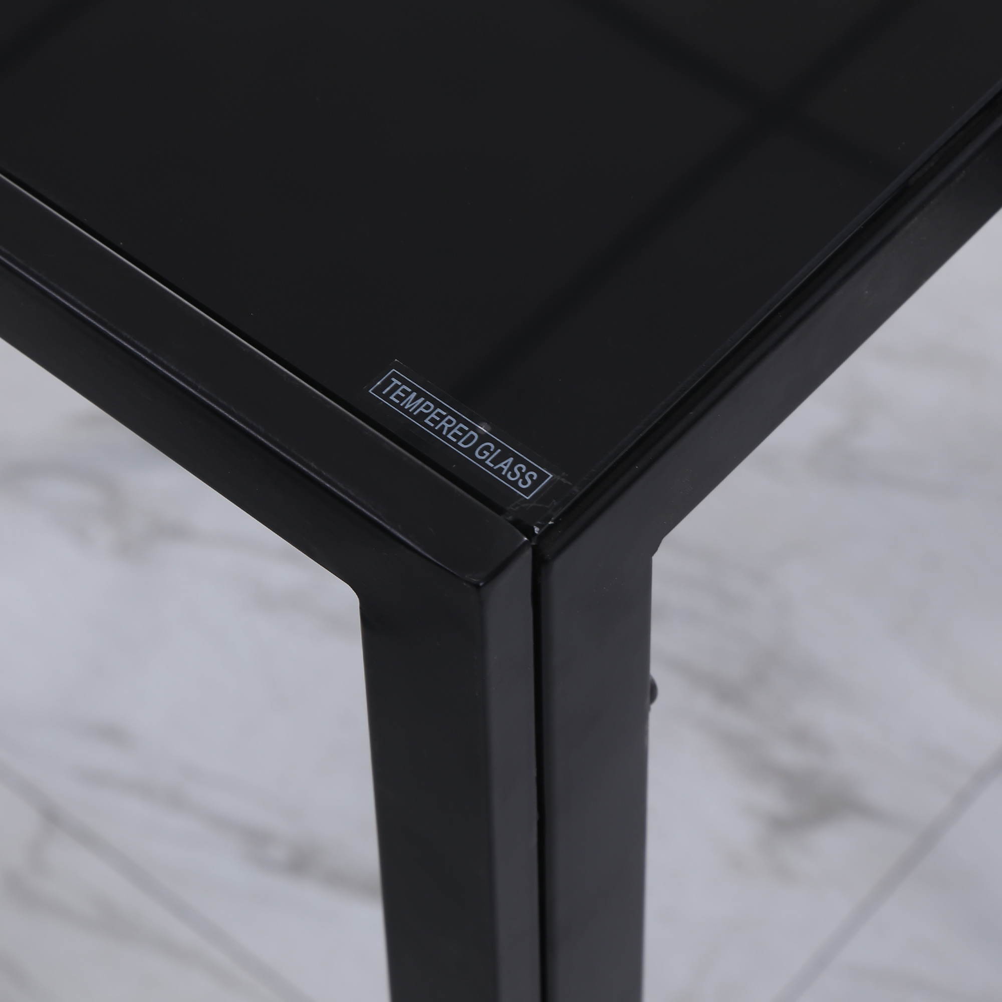 Esstisch Küchentisch großer Tisch, modernes Design, 120 cm x 60 cm x 75 cm, Schwarz