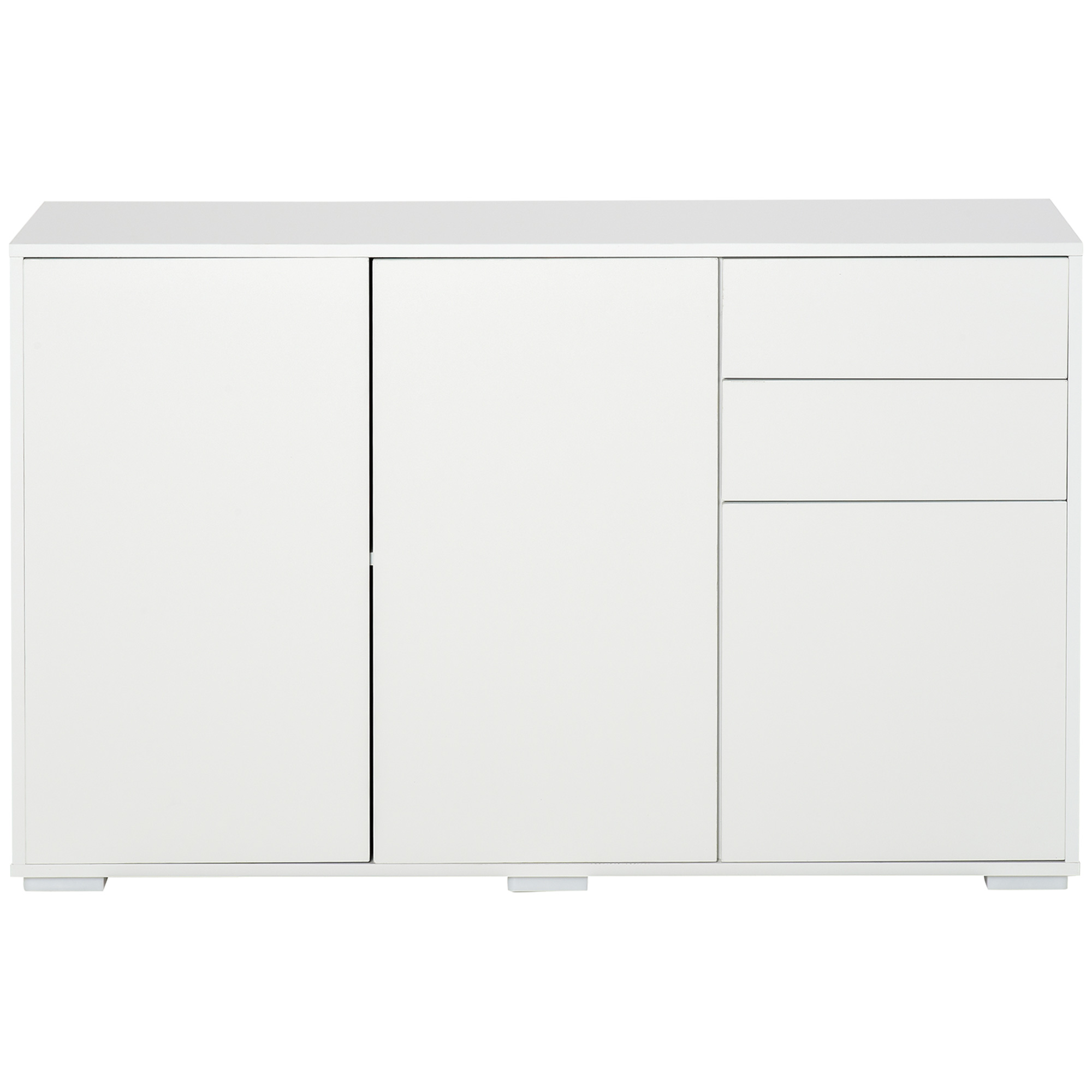 Sideboard Kommode Anrichte, 2 Schubladen, Push-Click, 117 cm x 36 cm x 74 cm, Weiß