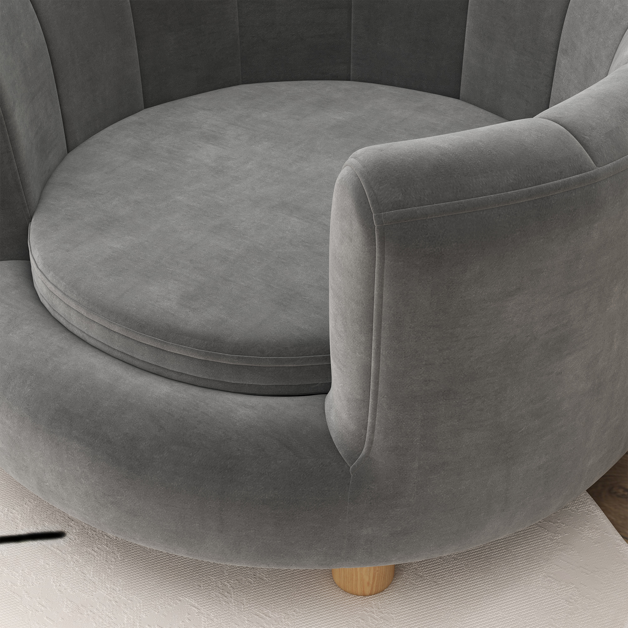 Haustierbett für Hunde und Katzen, Holzbeine, erhöht, Flanellbezug, abnehmbares Kissen, Grau