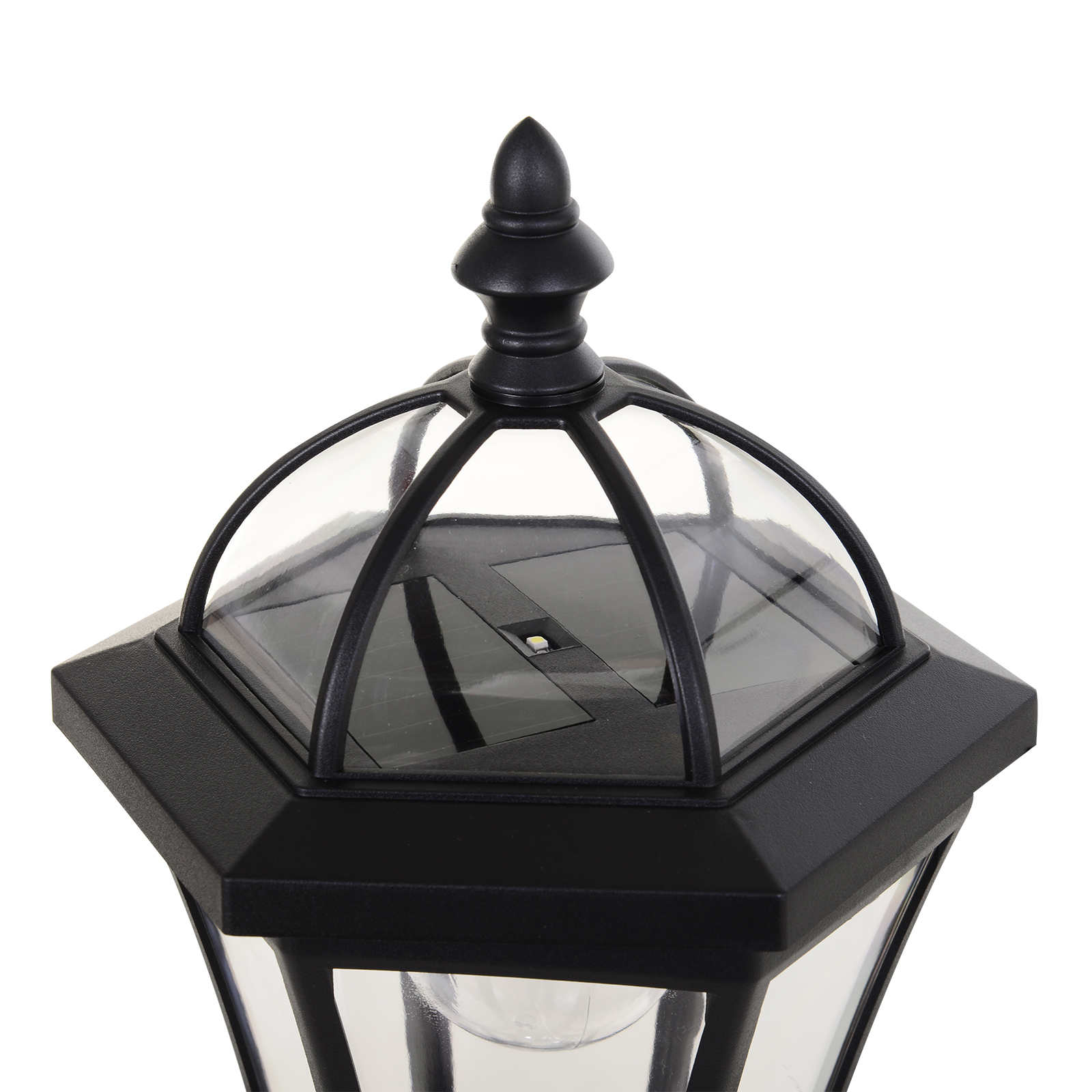 Solar Gartenlaterne 2er Set, Wetterfeste Wegleuchte 129 cm hoch, mit LED, 6 Std. Beleuchtung, IP44, Solarlampe für Außen, Schwarz