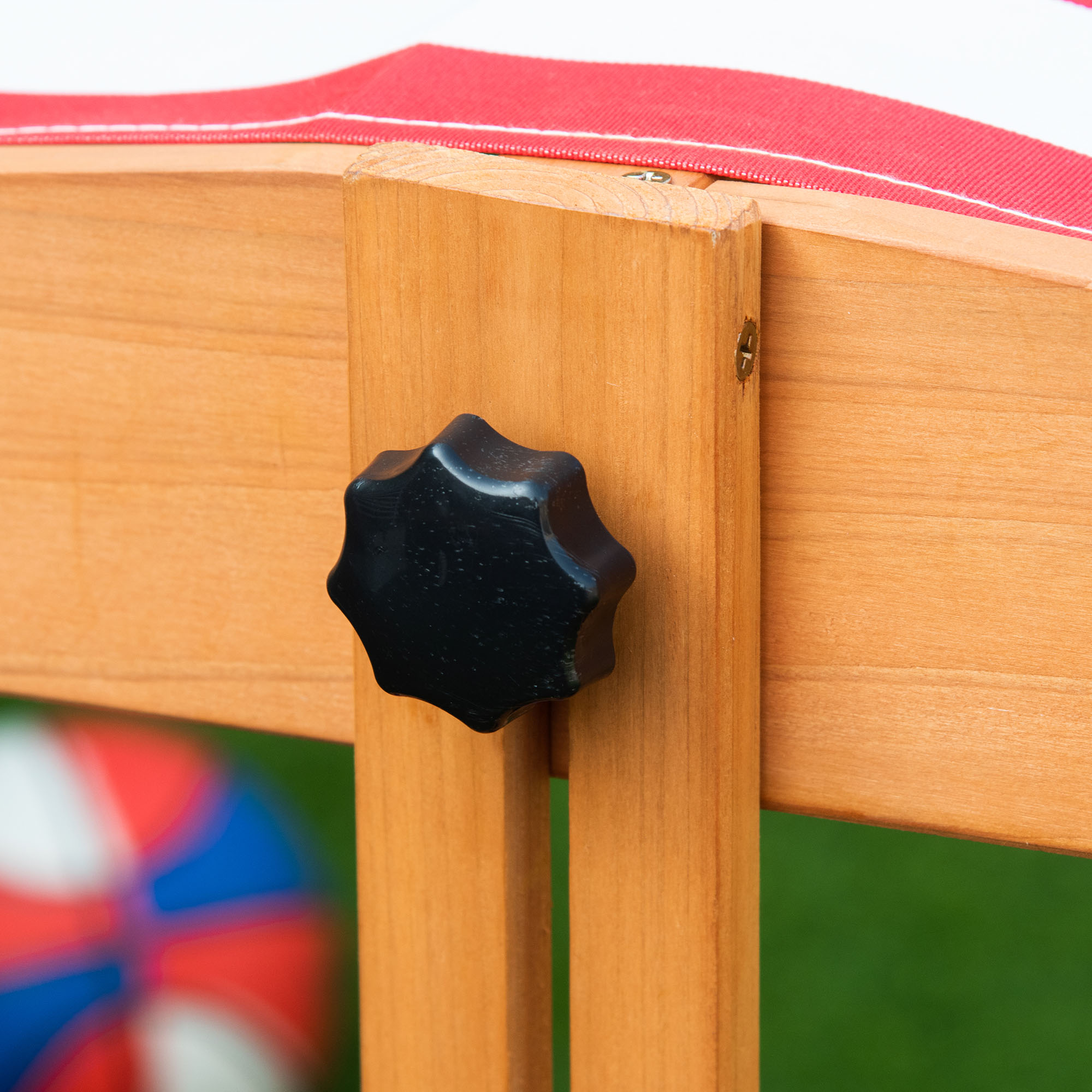 Sandkasten 107,5 x 107,5 cm Kinder Sandbox mit höhenverstellbar Abdeckung, Sandkiste aus Holz für Kinder 3-7 Jahre für Outdoor Garten Terrasse Balkon