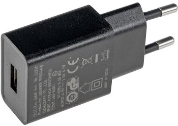 Stecker-Netzteil mit USB "CTN-0510" / Ein 110-240V~, Aus 5V=, 1A, 5W, schwarz