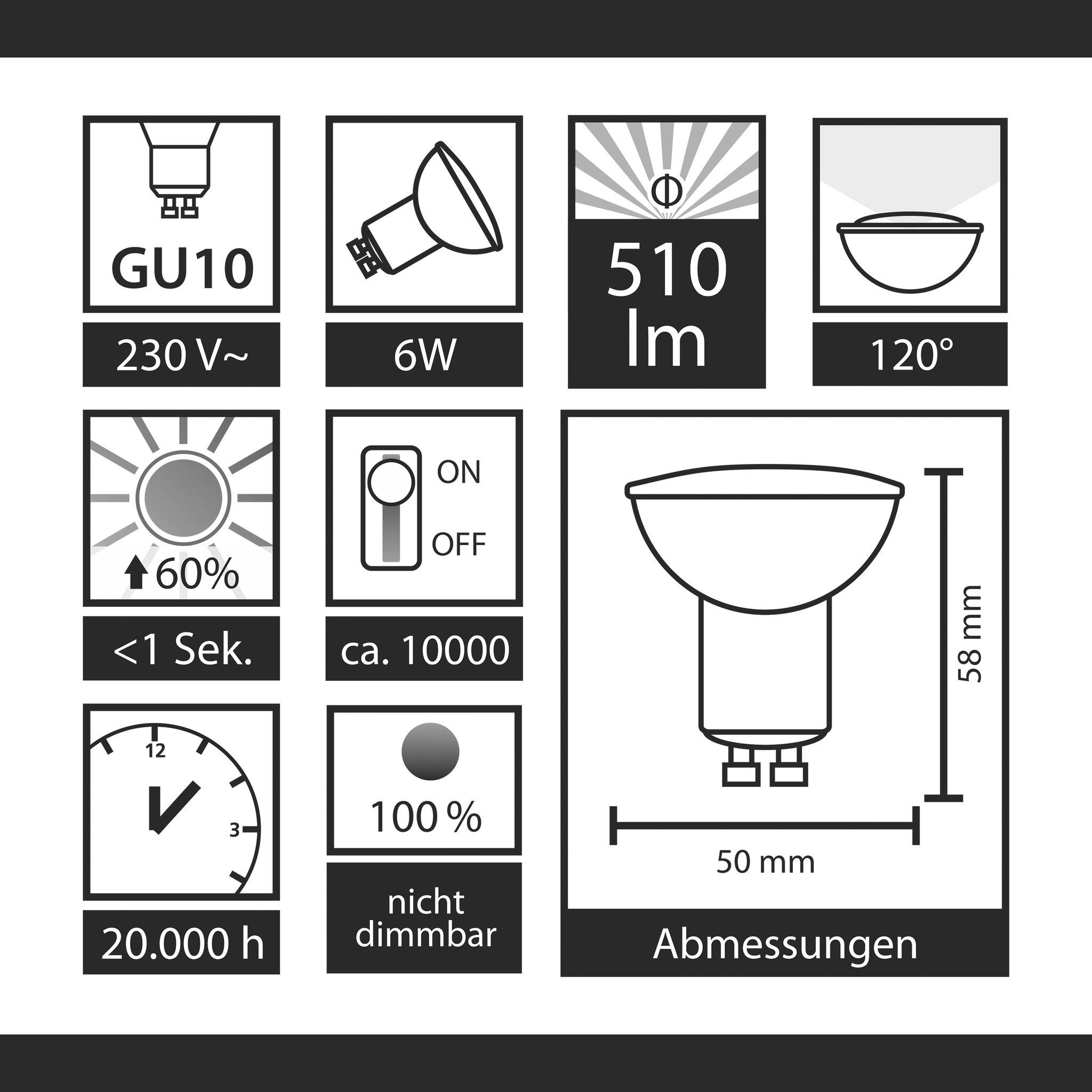 LED-Strahler Komplettset McShine, 10x MS-60, 10x Fassung, 20x Wago-Klemme