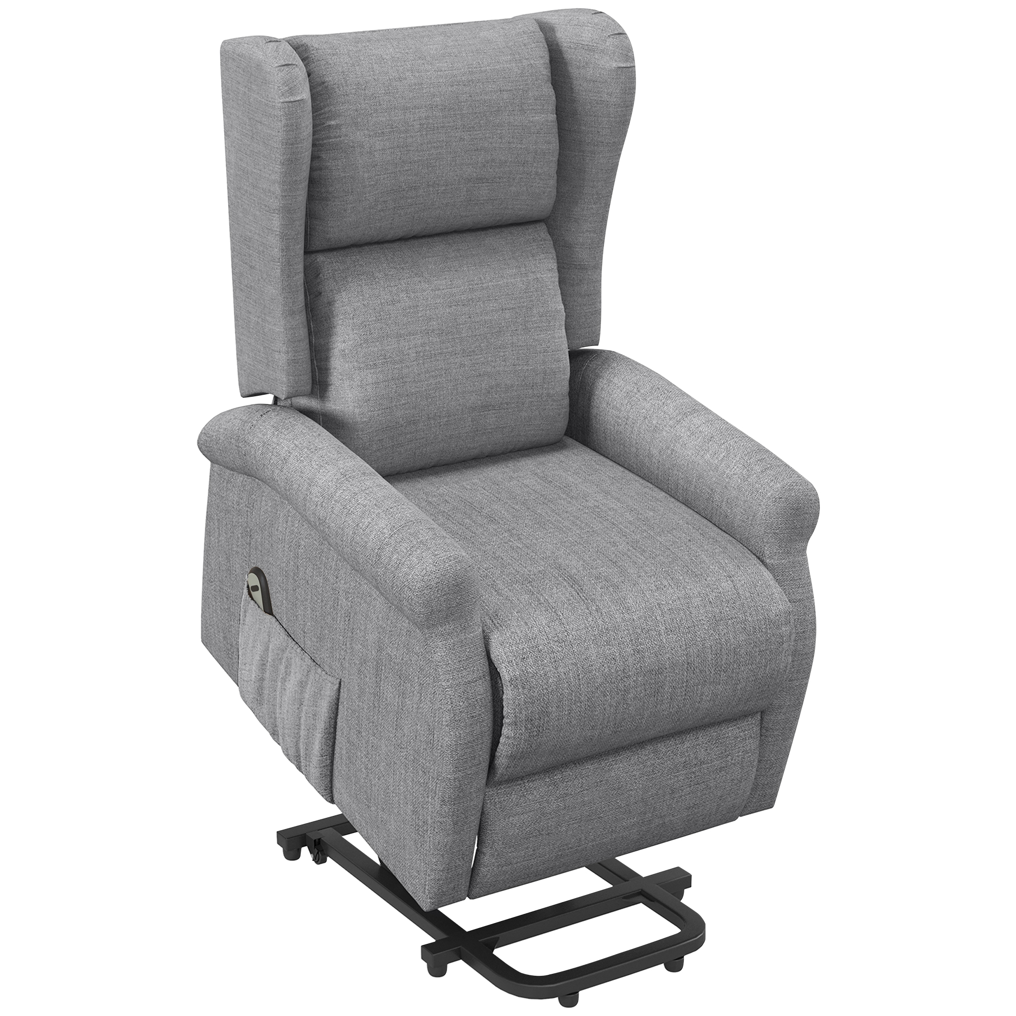 Relaxsessel, Aufstehhilfe, Liegefunktion, bis 200kg, 72,5x94x109cm, Grau