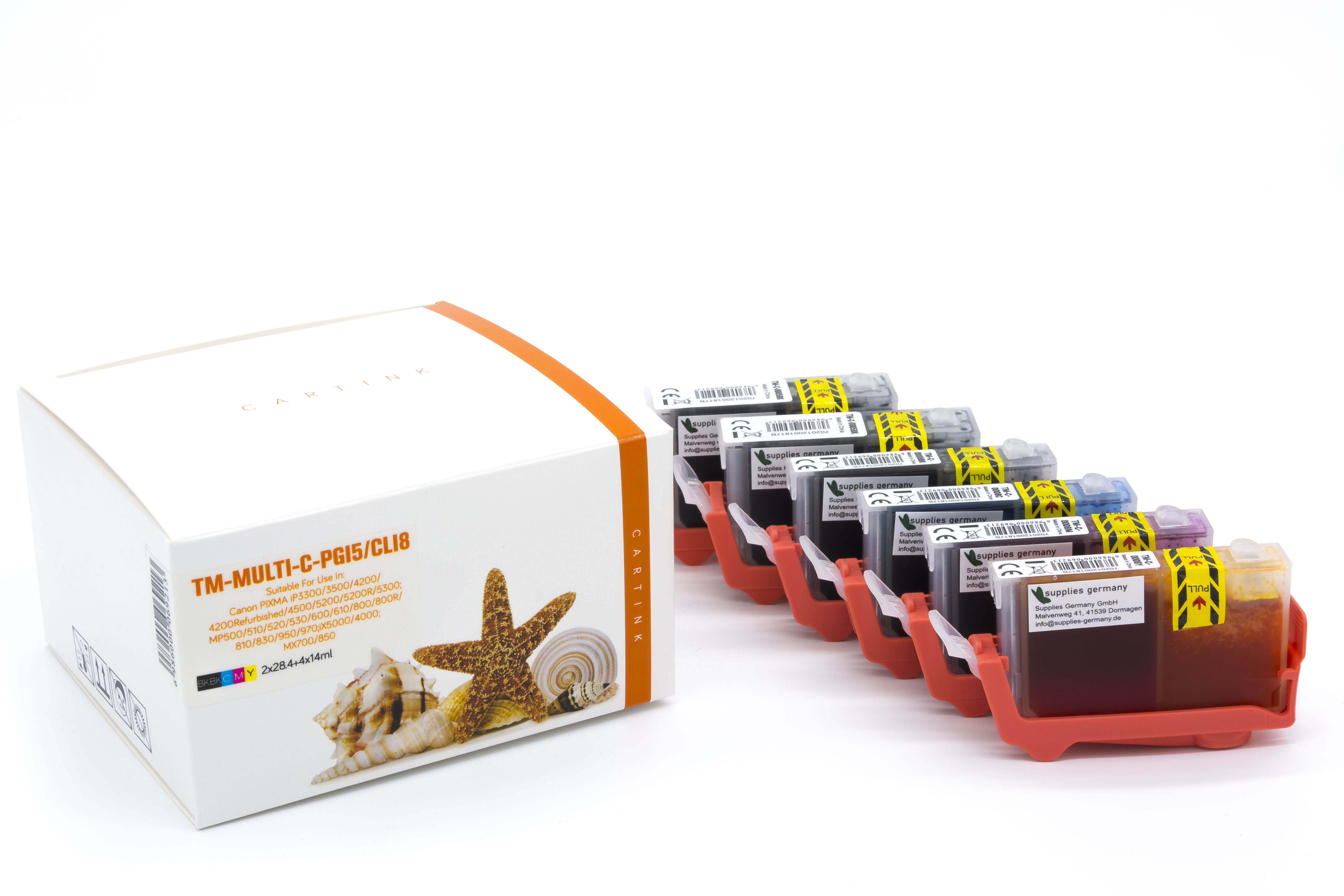 Multipack PGI5/CLI8 alternativ Tinte für Canon / 0628B001 / 2xPGI5BK26,8ml/CLI8BK,C,M,Y13,4ml