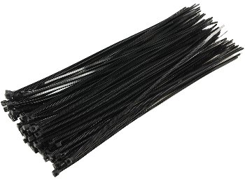 Kabelbinder 200mm x 2,5mm, schwarz, 100er Pack, hohe Zugkraft, UV fest