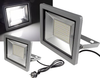 LED-Fluter SlimLine "CTF-SLT 99" silber / 100W, 9230lm, 4000K, neutralweiß, IP44