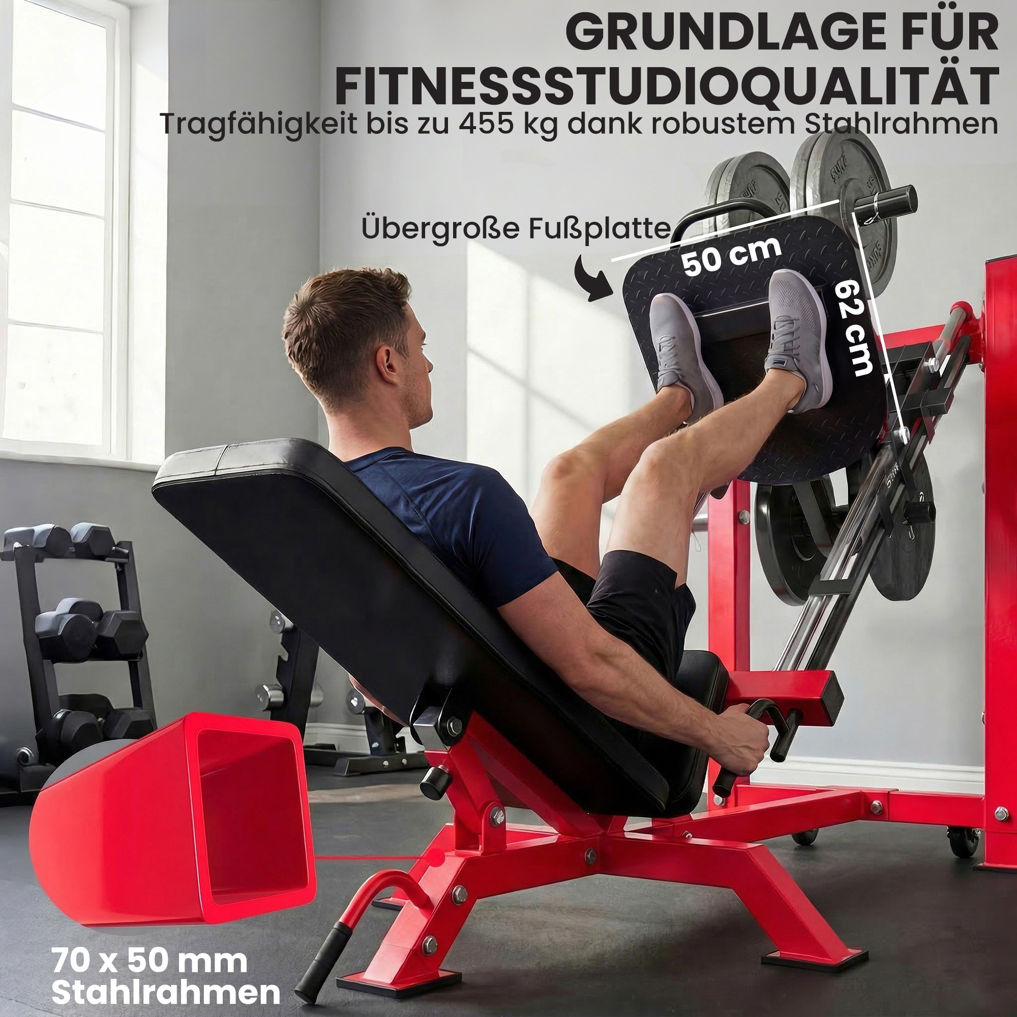 Beinpresse Heimtraining Beintraining Krafttraining Unterkörper Quadrizeps Gesäßmuskeln Oberschenkel Fitnessgerät