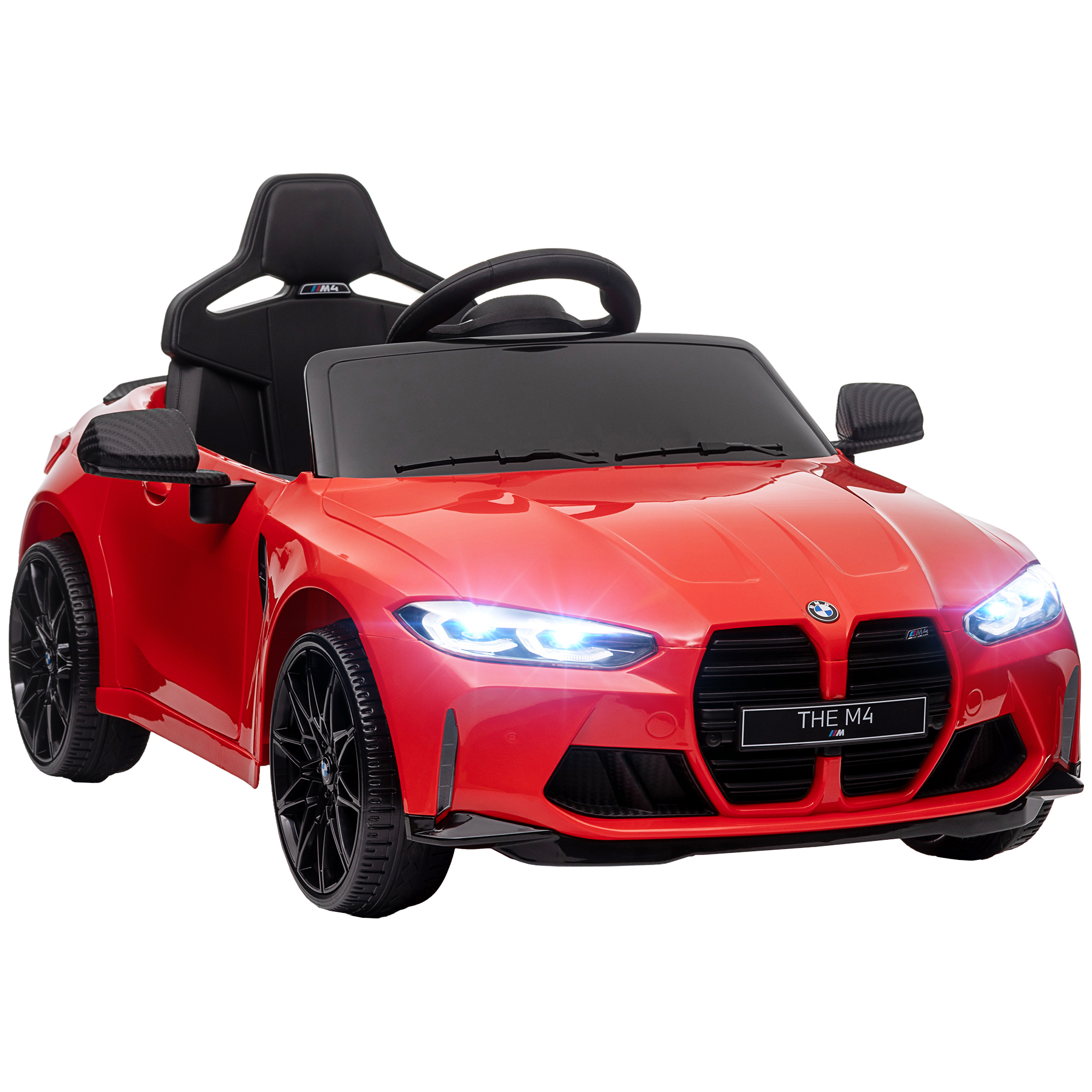 Elektro Kinderauto BMW M4, Sound & Licht, 3-5 km/h, inkl. Fernsteuerung, für 3-5 Jahre, Rot