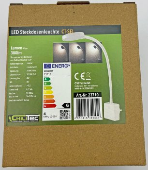 LED Steckdosenleuchte "CT-SEL" Weiß / 4Watt, dimmbar, 4000k, 300 Lumen