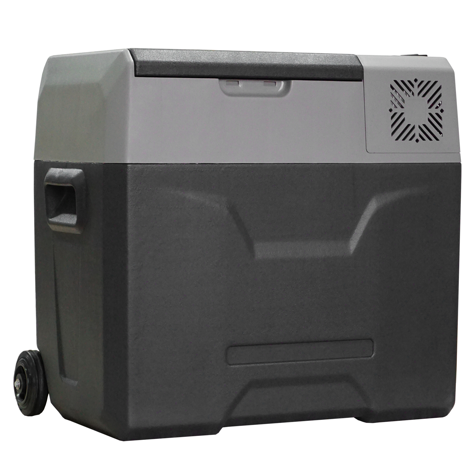 Autokühlschrank, Kühlbox, 50L, bis -20° C, Touch-Display, 2 Räder, Teleskopgriff, 58,6 x 37,8 x 54,5 cm, Grau