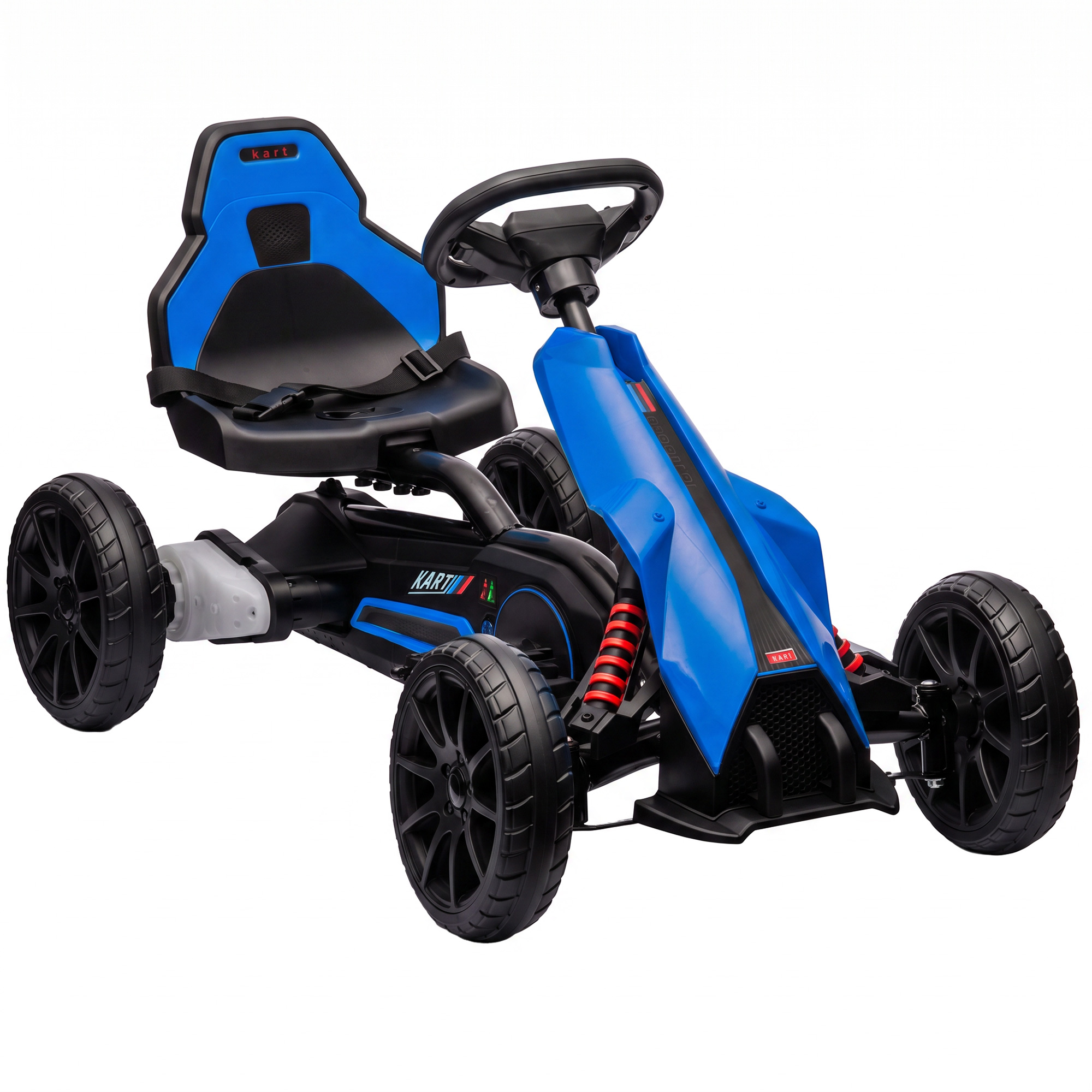 Elektro Go-Kart für Kinder 3-5km/h Gokart mit 2-Fach verstellbarem Geschwindigkeit, Sicherheitsgurt, EVA-Räder für 3-8