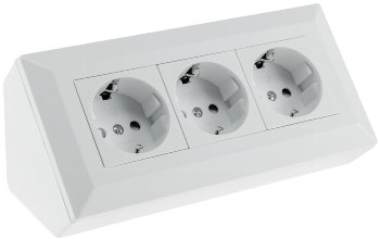 3-fach Steckdosenblock, weiß matt / 250V~/ 16A, Aufbaumontage