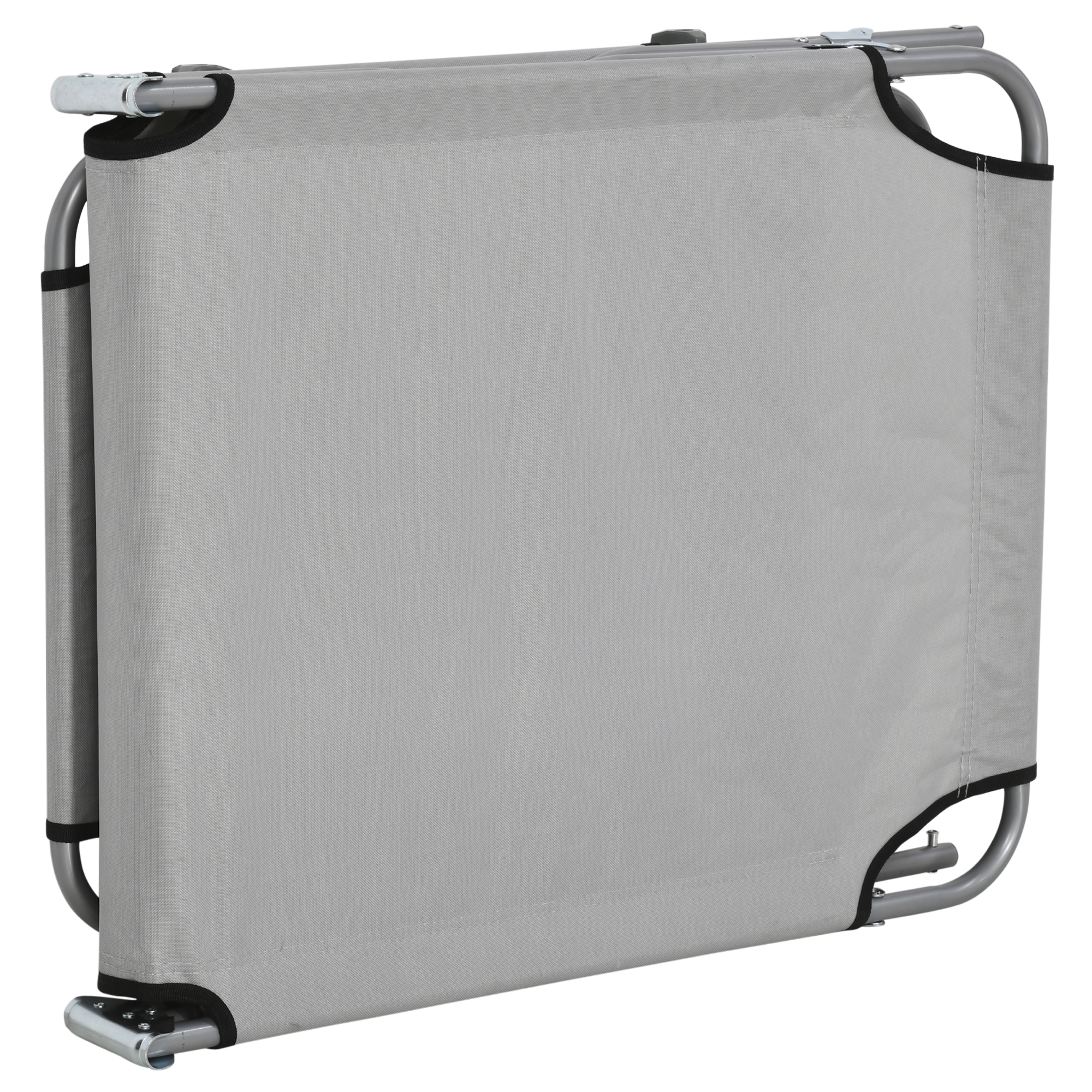 Sonnenliege, Gartenliege, Wellnessliege, Strandliege, klappbar, mit Sonnenschutz, 187 x 58 x 36 cm, Grau