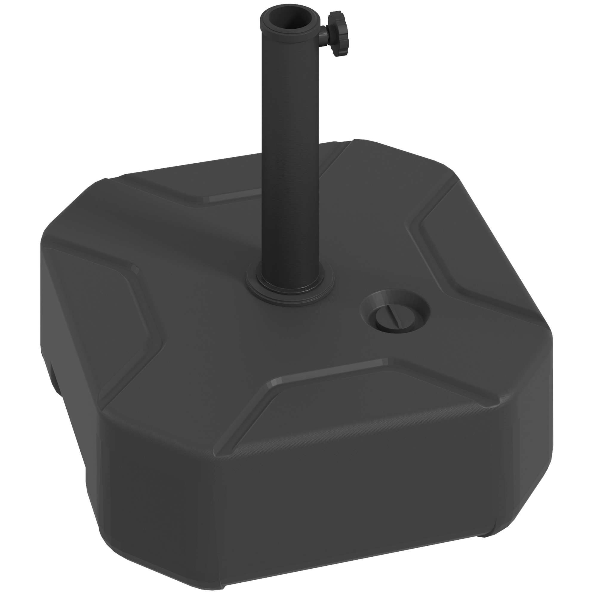 Sonnenschirmständer bis 25 kg befüllbar Schirmständer, Quadratisch Schirmhalter Ständer für Sonnenschirm 38/48mm
