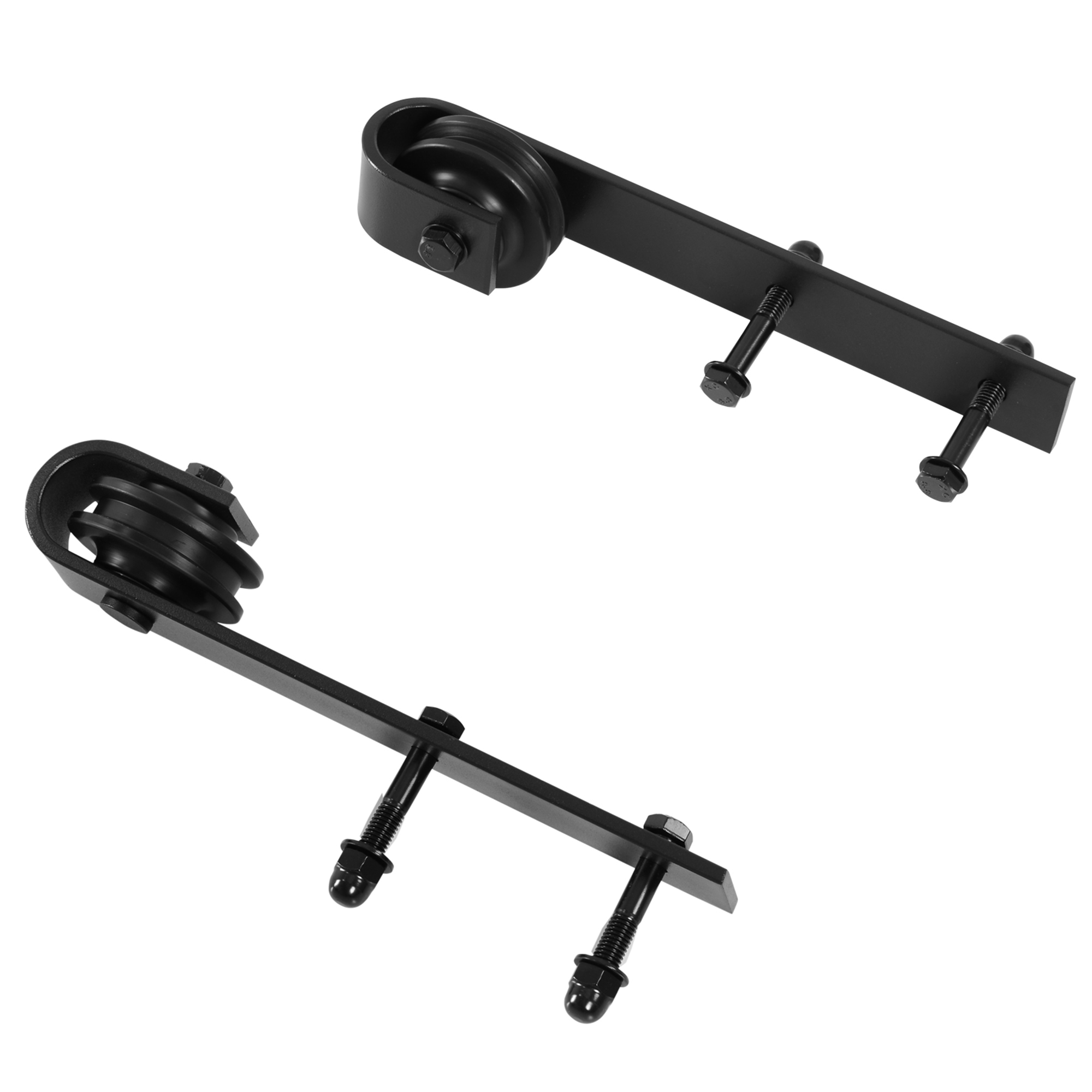Gleitschienen-Bausatz für Schiebetüren, max. 100 kg Belastbarkeit, Metall, Schwarz, 2 m, Schwarz