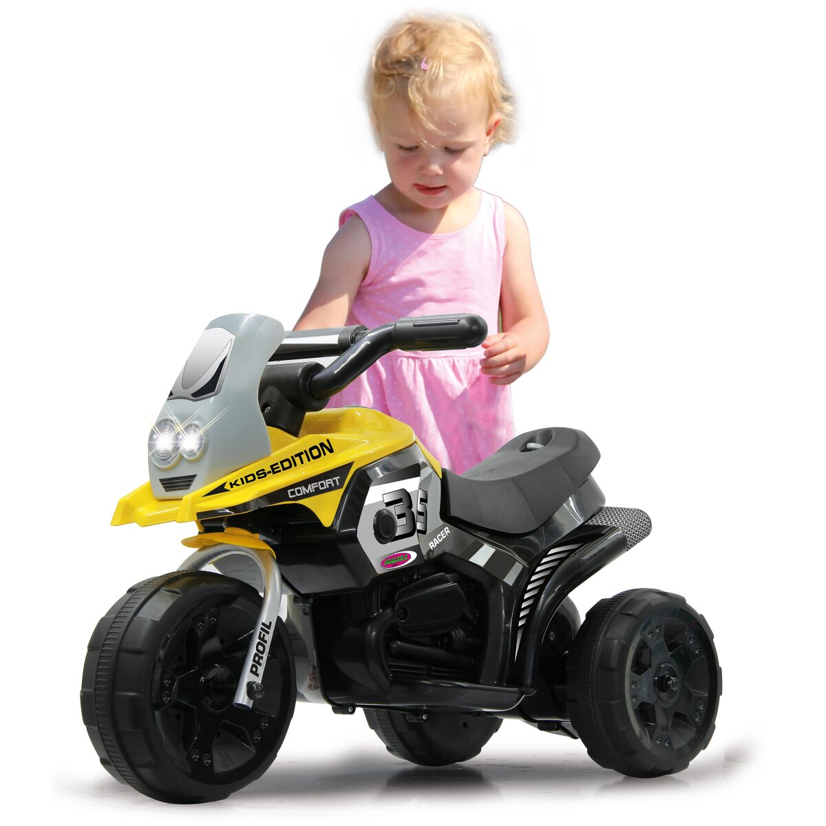 Kinderfahrzeug E-Trike Racer gelb