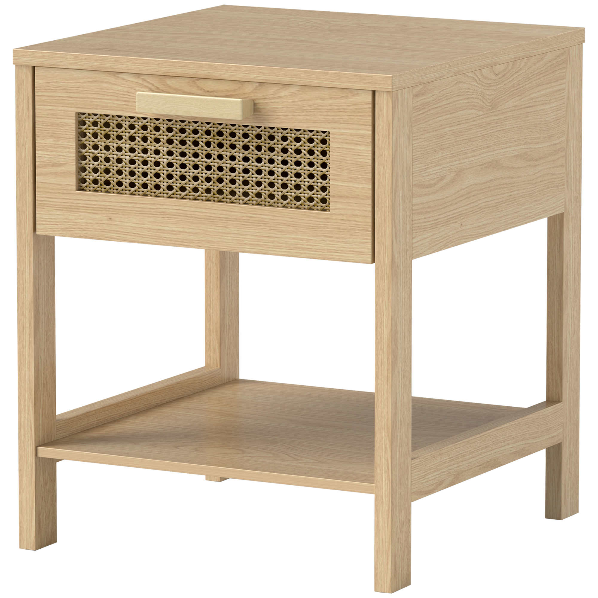 Nachttisch, Nachtschrank, Beistelltisch mit Schublade, MDF 40 x 40 x 48,4 cm