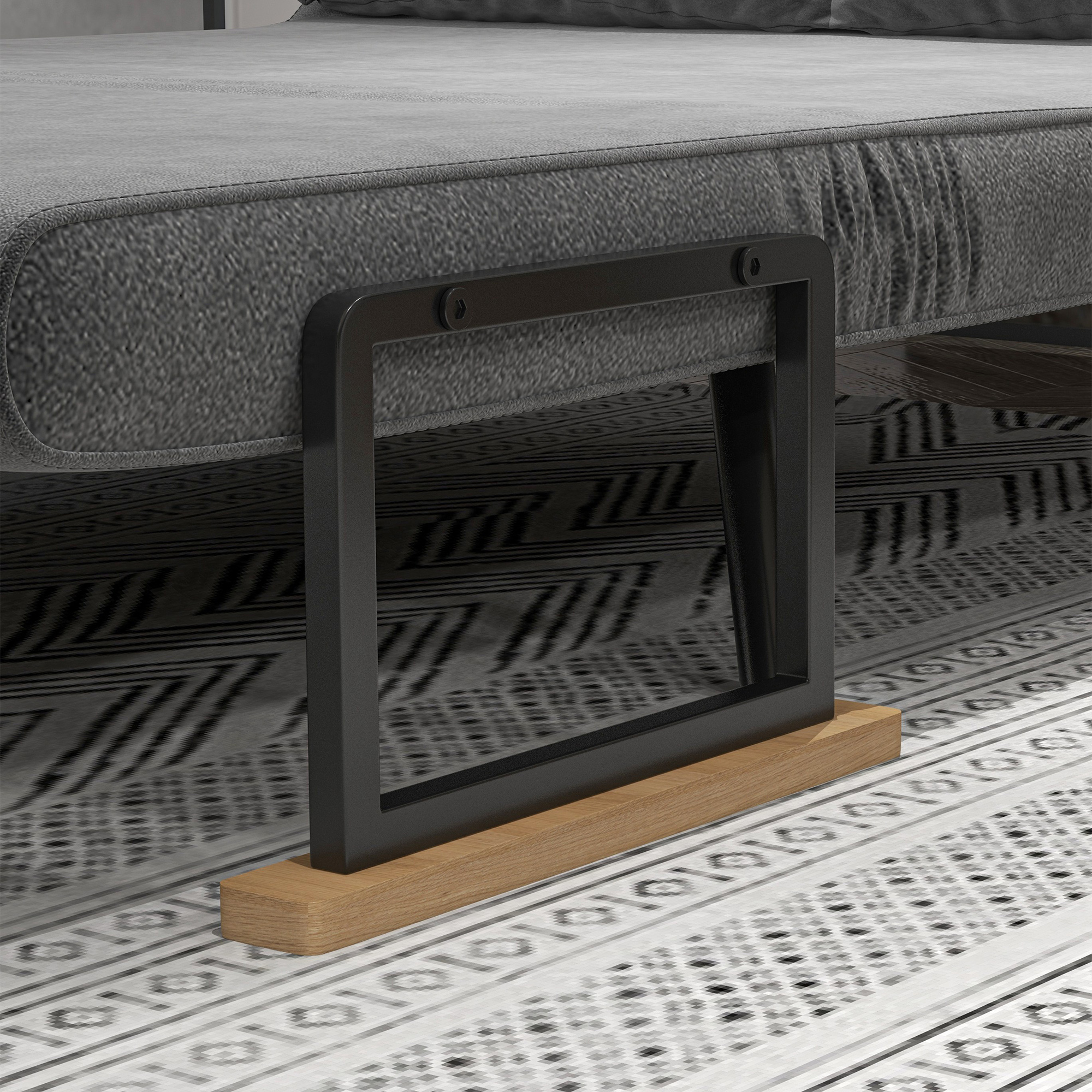 Schlafsofa 2er-Sofa Samtsofa, Schlaffunktion, inkl. 2 Kissen, Samtoptik, Natur + Dunkelgrau + Schwarz