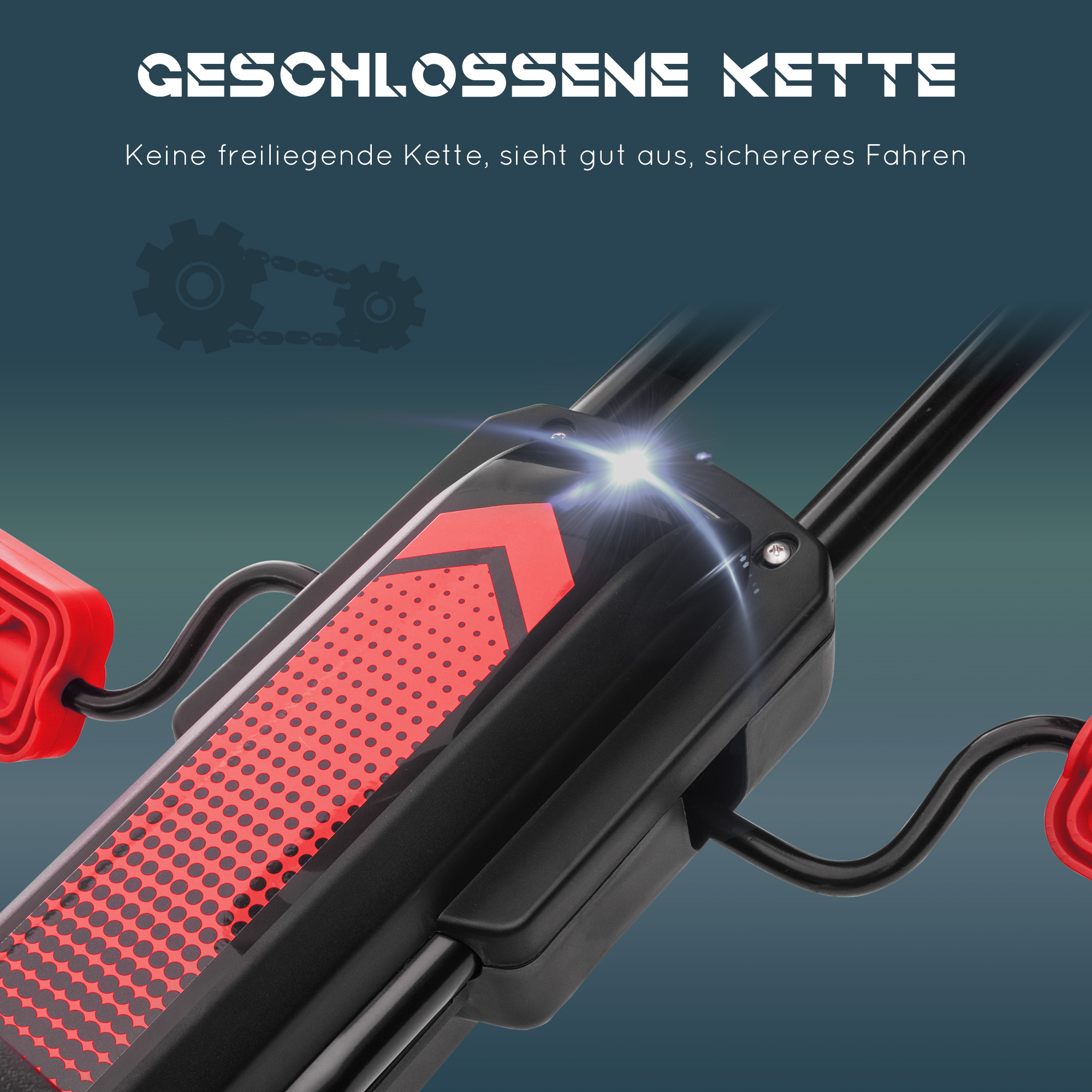 Kinder-Gokart, mit Pedalen, verstellbarem Sitz, In- und Outdoor, ab 5 Jahren, Rot+schwarz, 121 x 58 x 61 cm