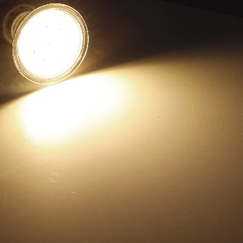 LED Strahler GU10 "H10 SMD" 15 SMD LEDs / 3000k, 50lm, 120°, 230V/0,8W, warmweiß