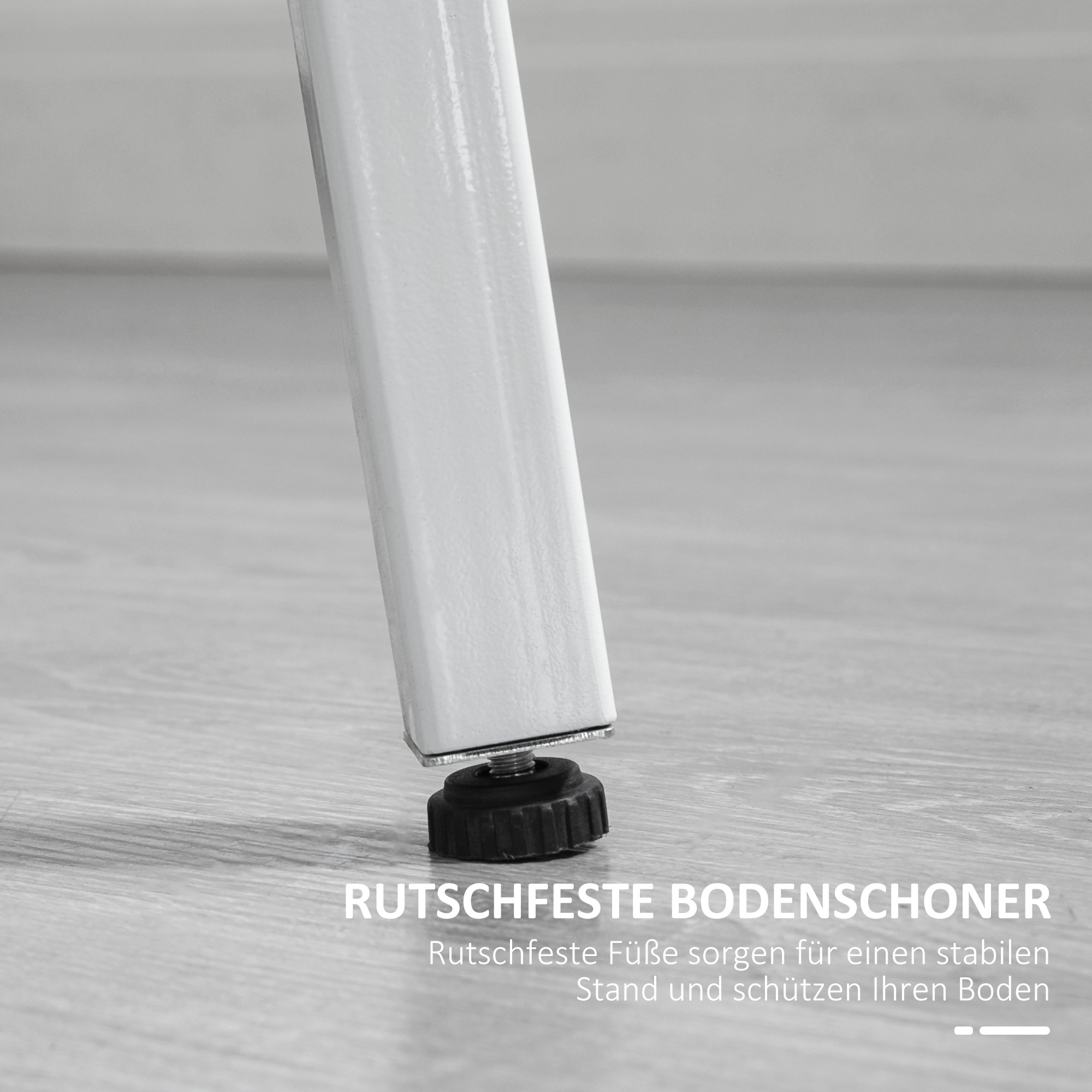 Esstisch, industrieller Stil, abgerundetes Design, stabil bis 60 kg, Ø80 x 76H cm, Naturholz/Weiß