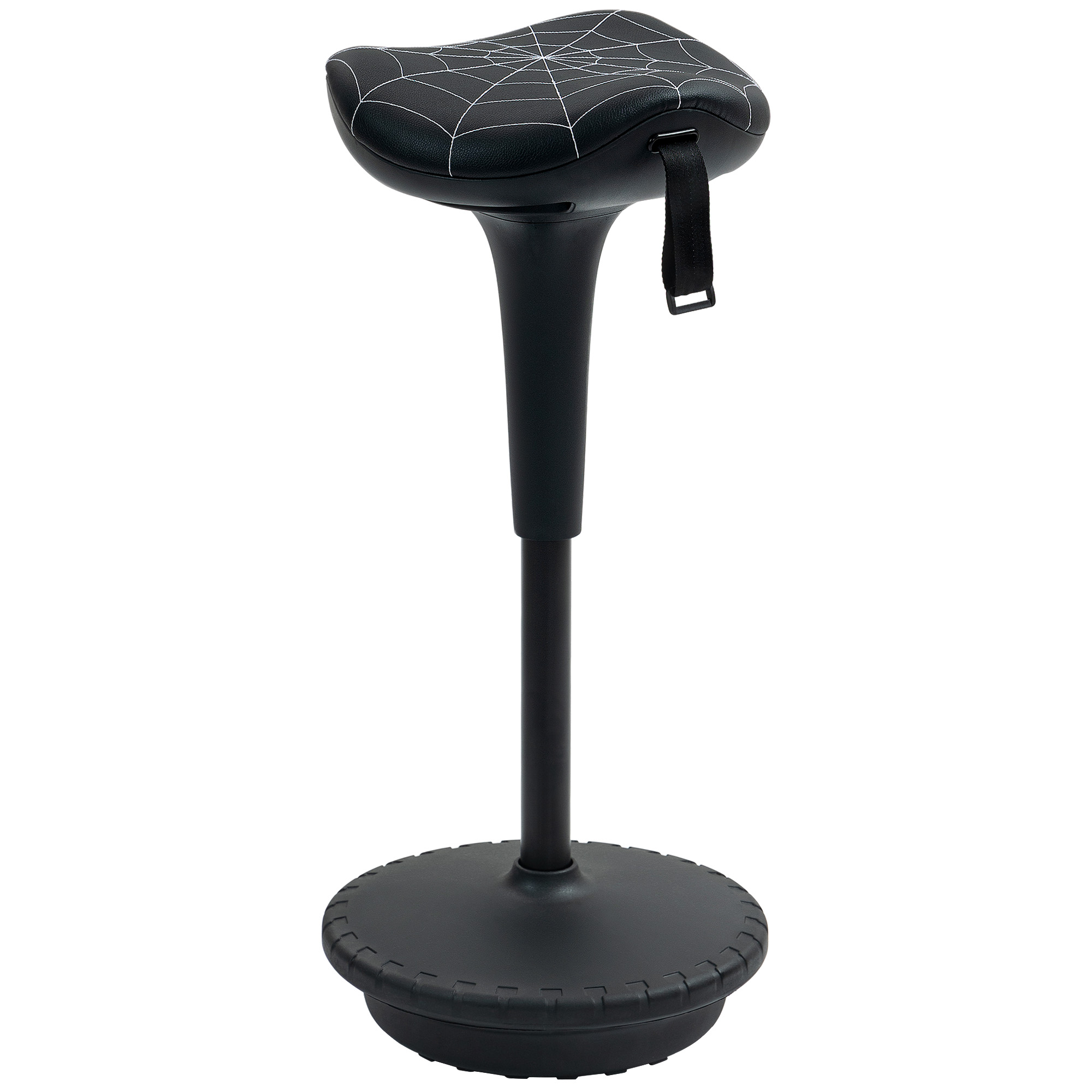 Bürohocker mit Schwenkfunktion, ergonomischer Hocker, höhenverstellbar 65,5-83,5 cm 120° neigbar Schwarz
