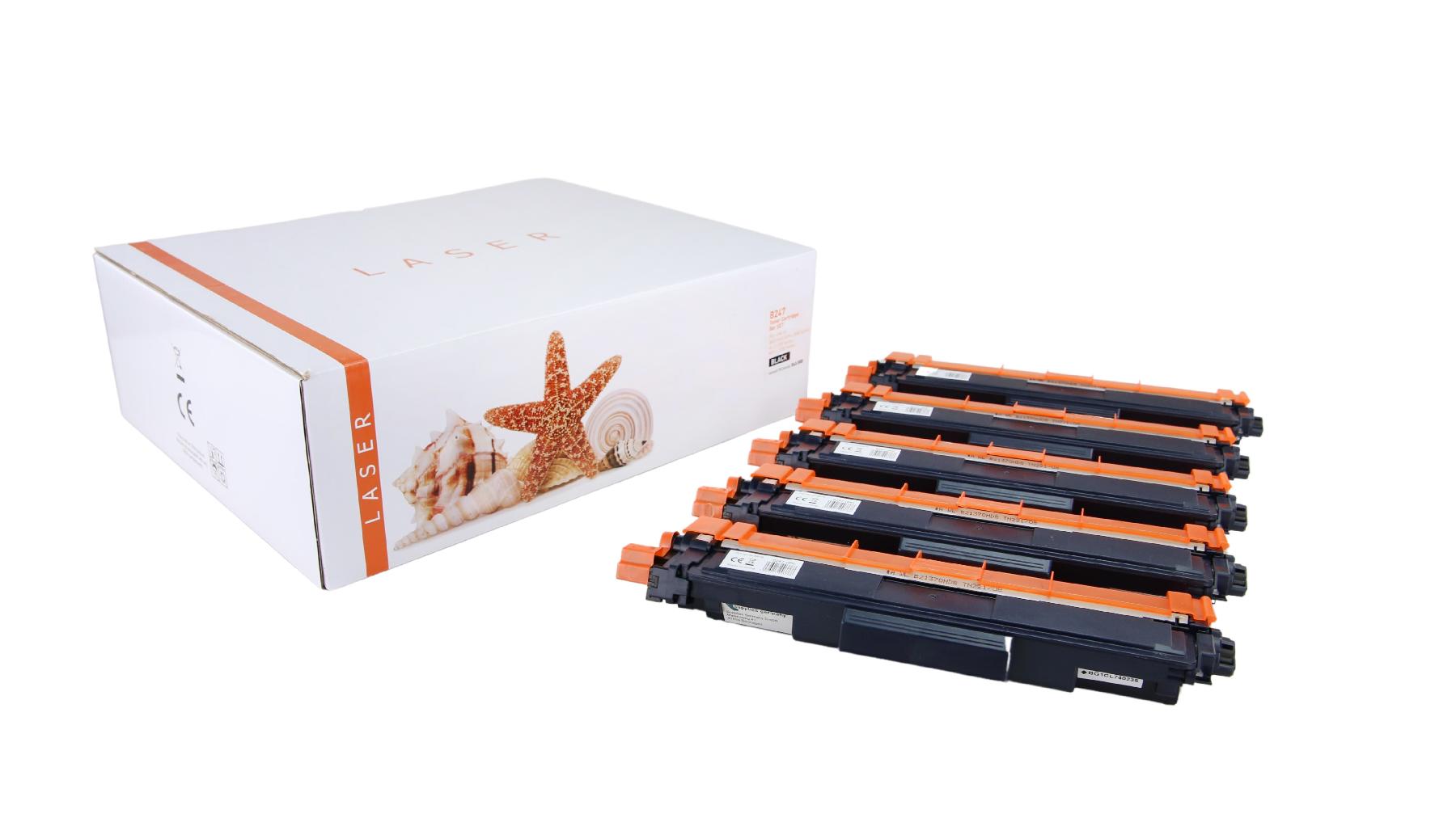 5er Set TN247schwarz alternativ Toner schwarz für Brother / TN247BK / 5x 3.000 Seiten
