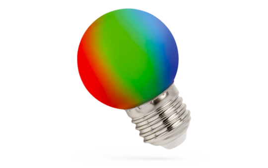 LED Tropfenlampe RGB, E27, 1W, 230V, 260°
