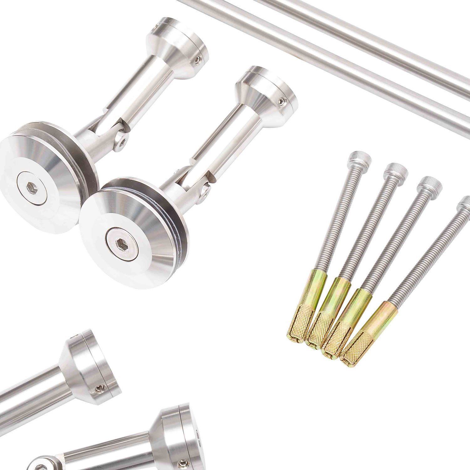 Vordach Glasvordach Türvordach, gehärtetes Glas, 304 Edelstahl Klarglas 150 x 90 cm