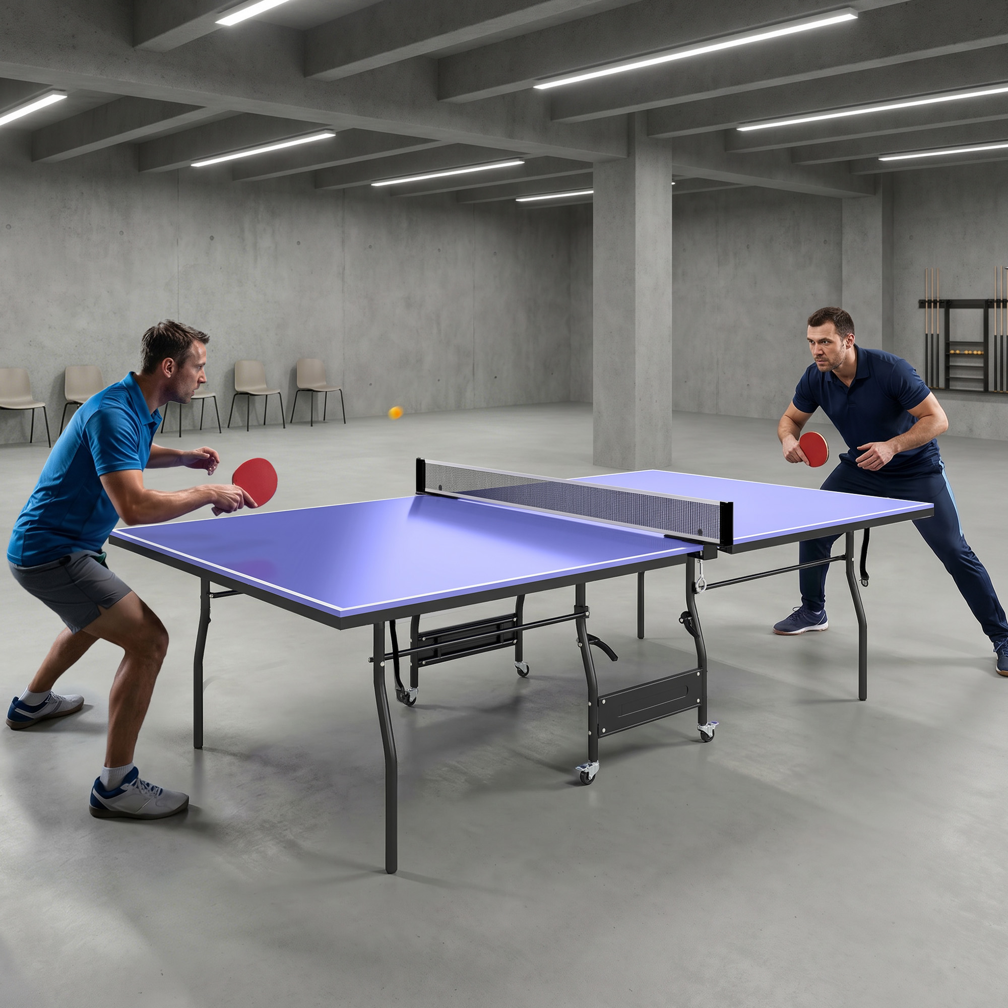 Tischtennisplatte klappbar Standard Tischtennistisch inklusive Tischtennisnetz 3 Bälle 12mm Tischplatte