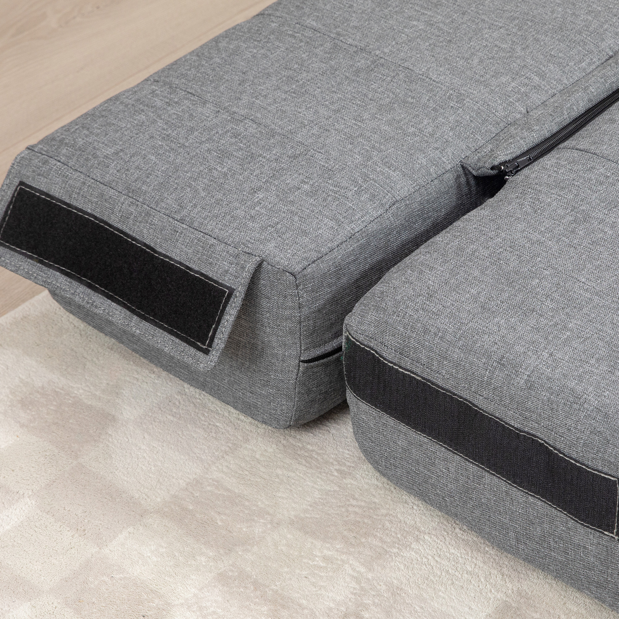 Klappsessel mit Bettfunktion, Gästebett, faltbar, bis 250 kg, 138x80x50 cm, Grau