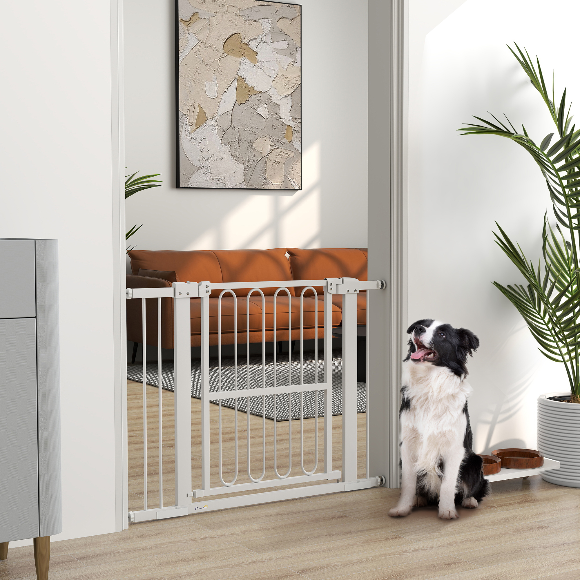Türschutzgitter Hund, 76-104 cm Absperrgitter ohne Bohren, Treppengitter